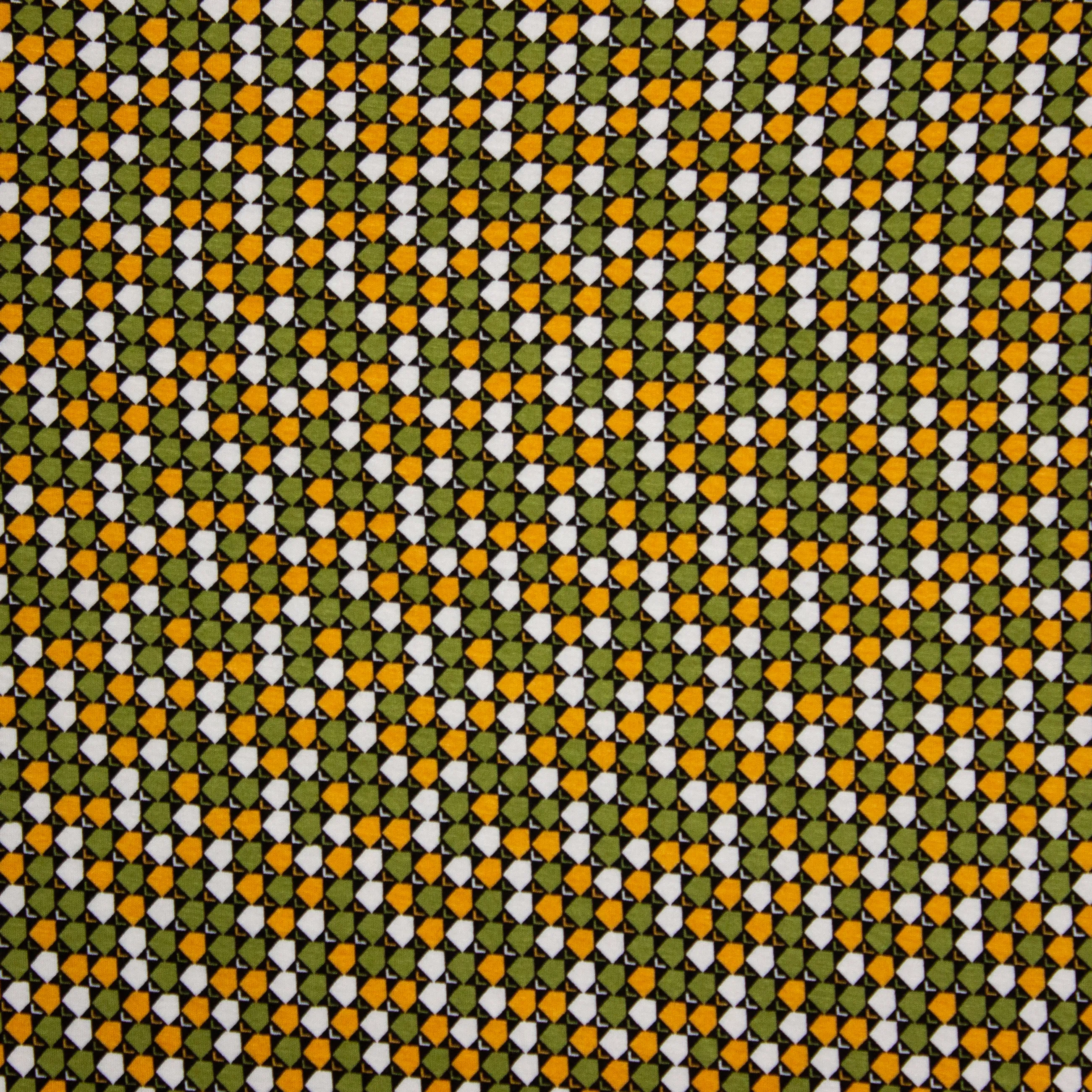 Viscose Jersey met Groen Oranje Patroon van My Image