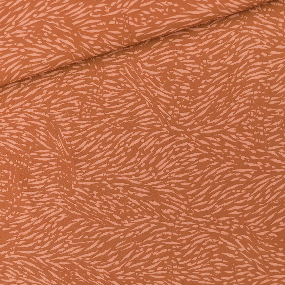 Roest bruine viscose met motiefje van See You At Six
