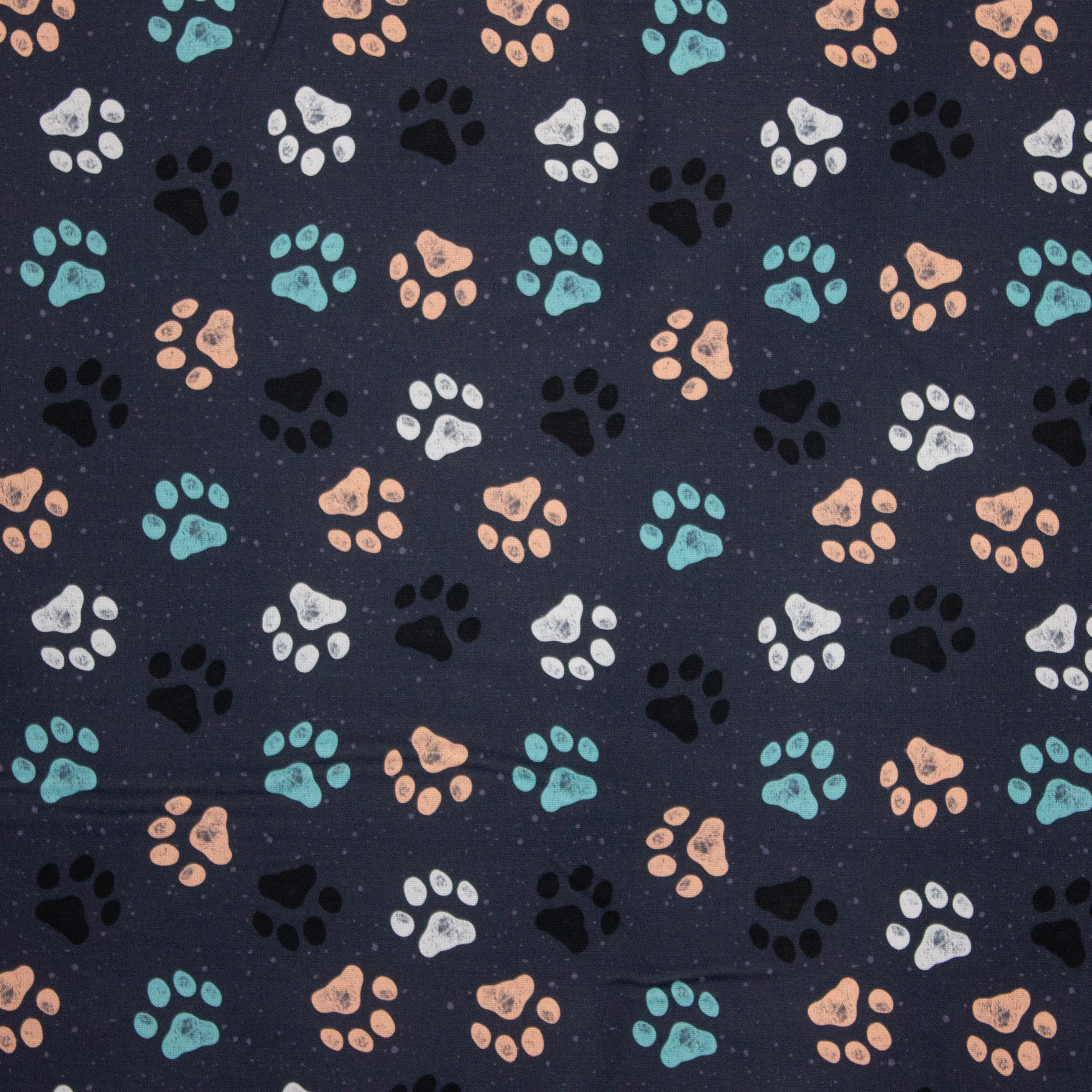 Donkerblauwe Canvas met Honden Pootjes