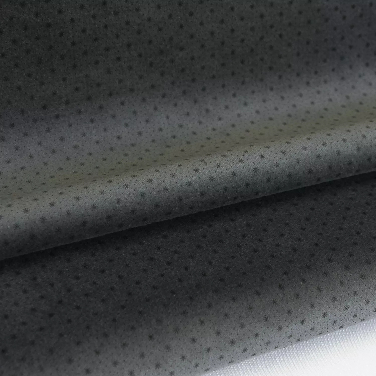 Rekbare fluweel grijs met zwarte sterretjes