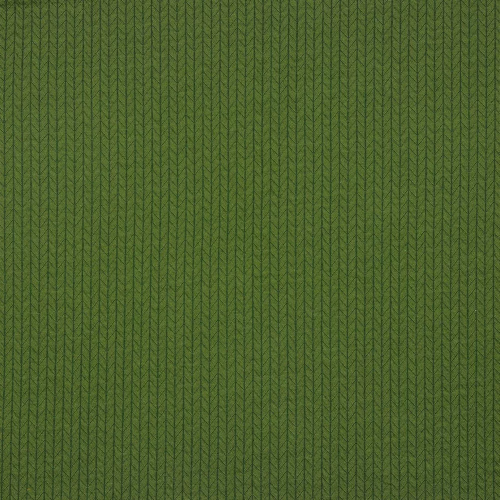 Groene Katoen Stretch met Visgraat
