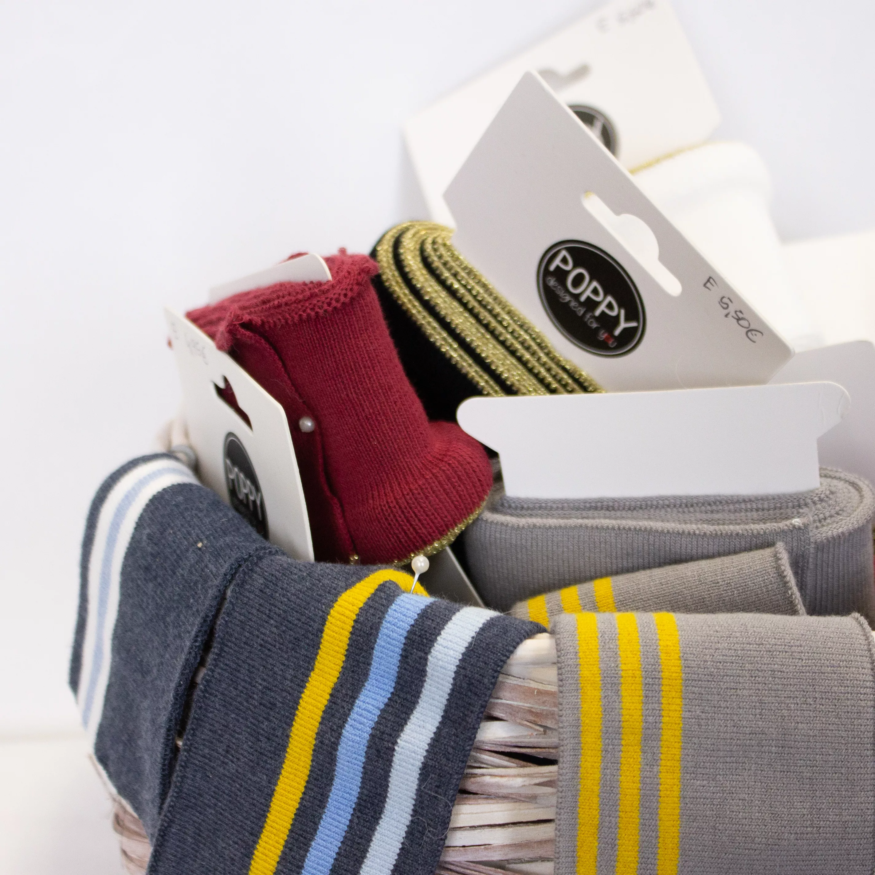 Blauw gestreepte Cuff (boordstof) van Poppy