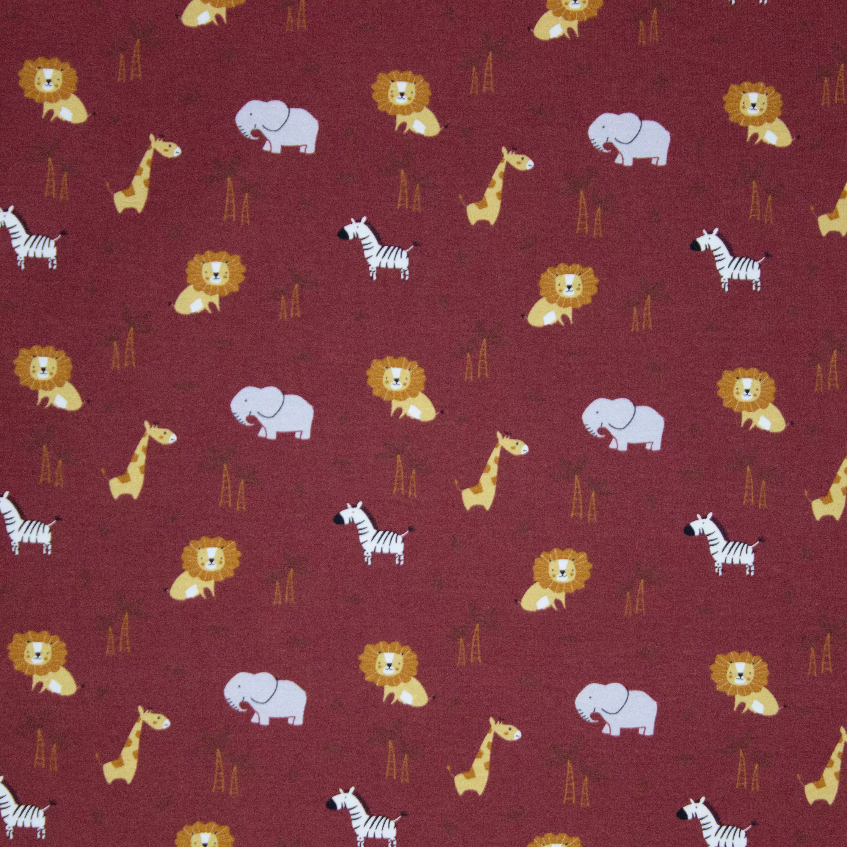 Bordeaux Tricot met Exotische Dieren