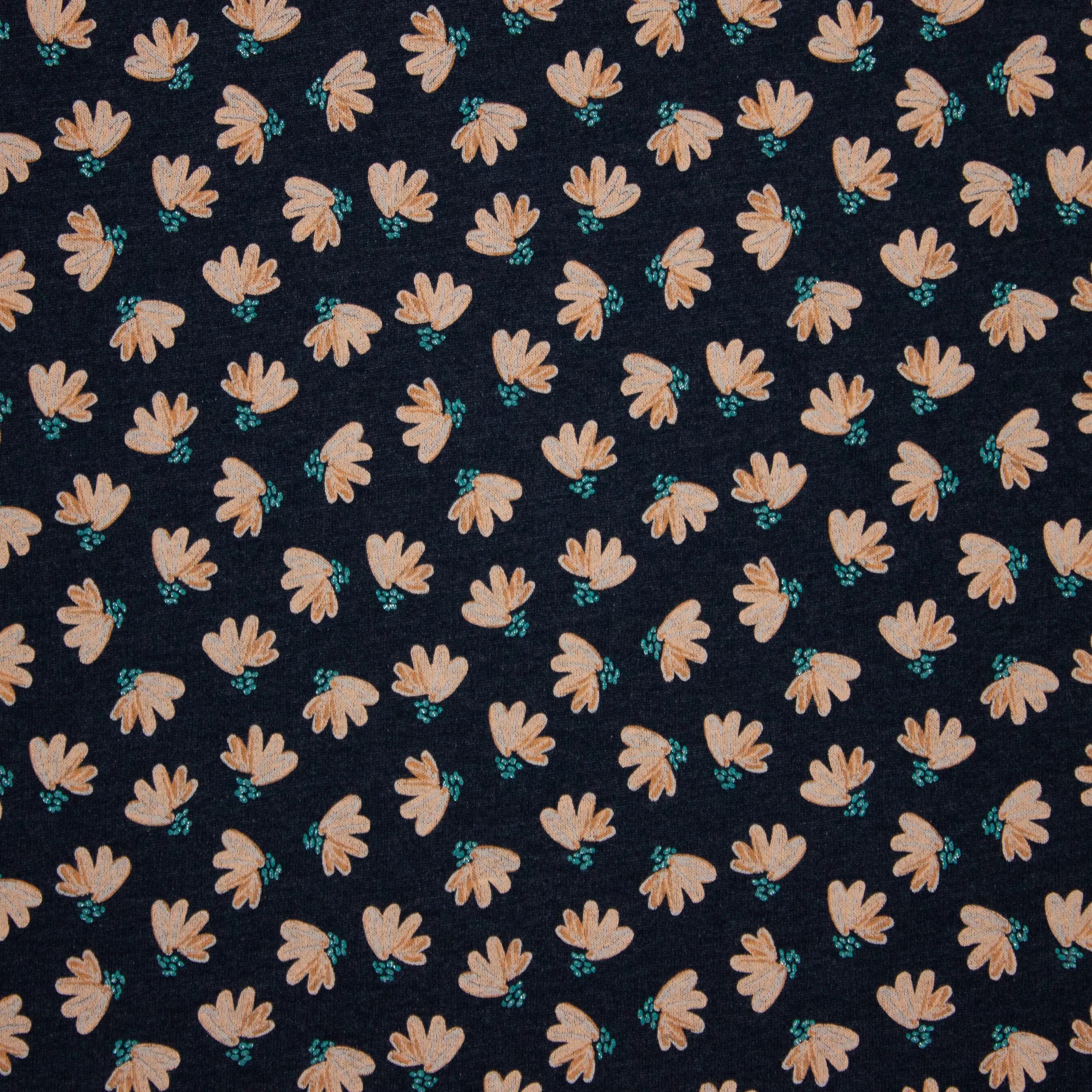 Donkergrijze Sweater met Zalmroze Bloemen van Poppy