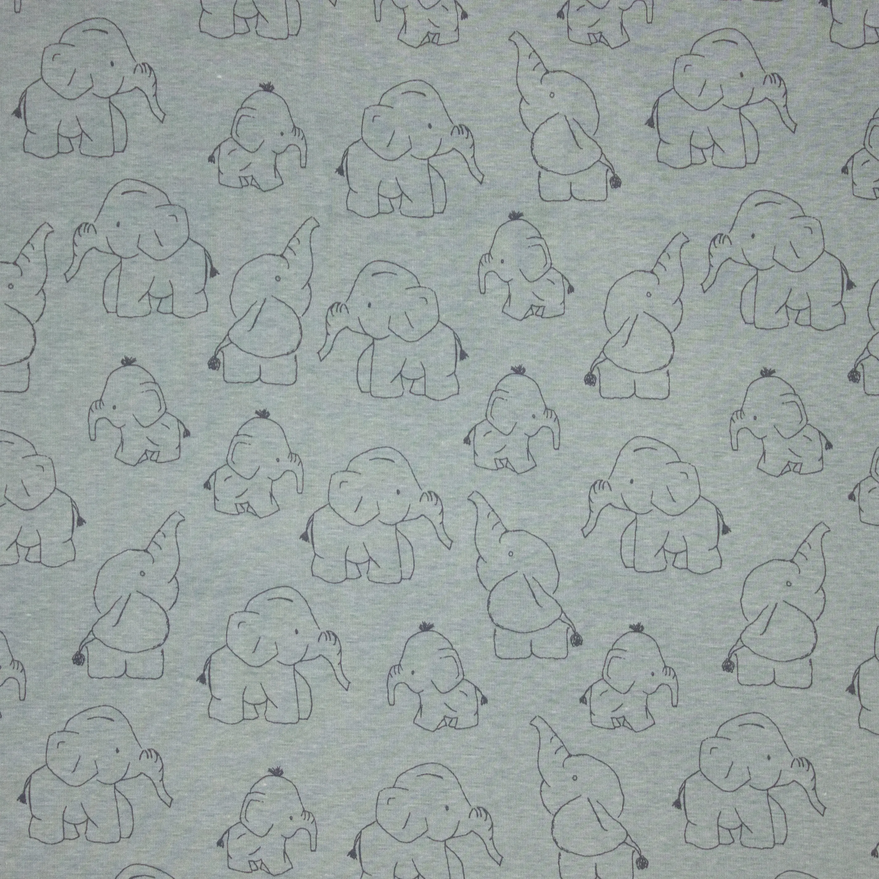 Grijs-Groene Fleece met Olifant patroon