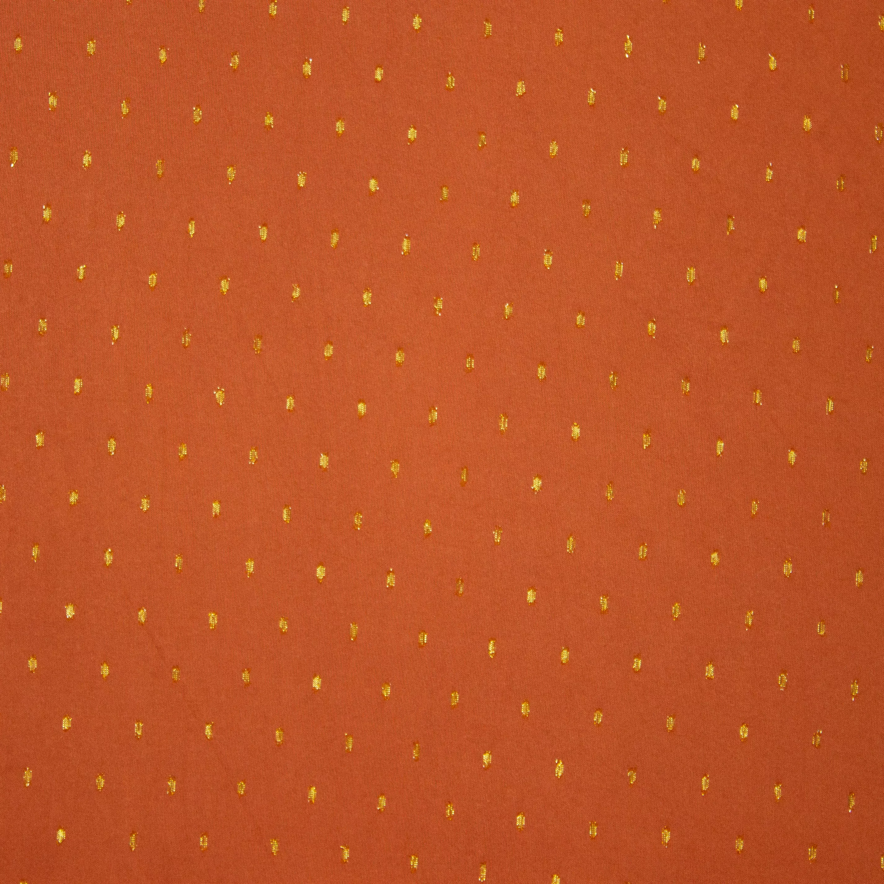 Fijne oranje viscose met glinsterende goudkleurige spikkels
