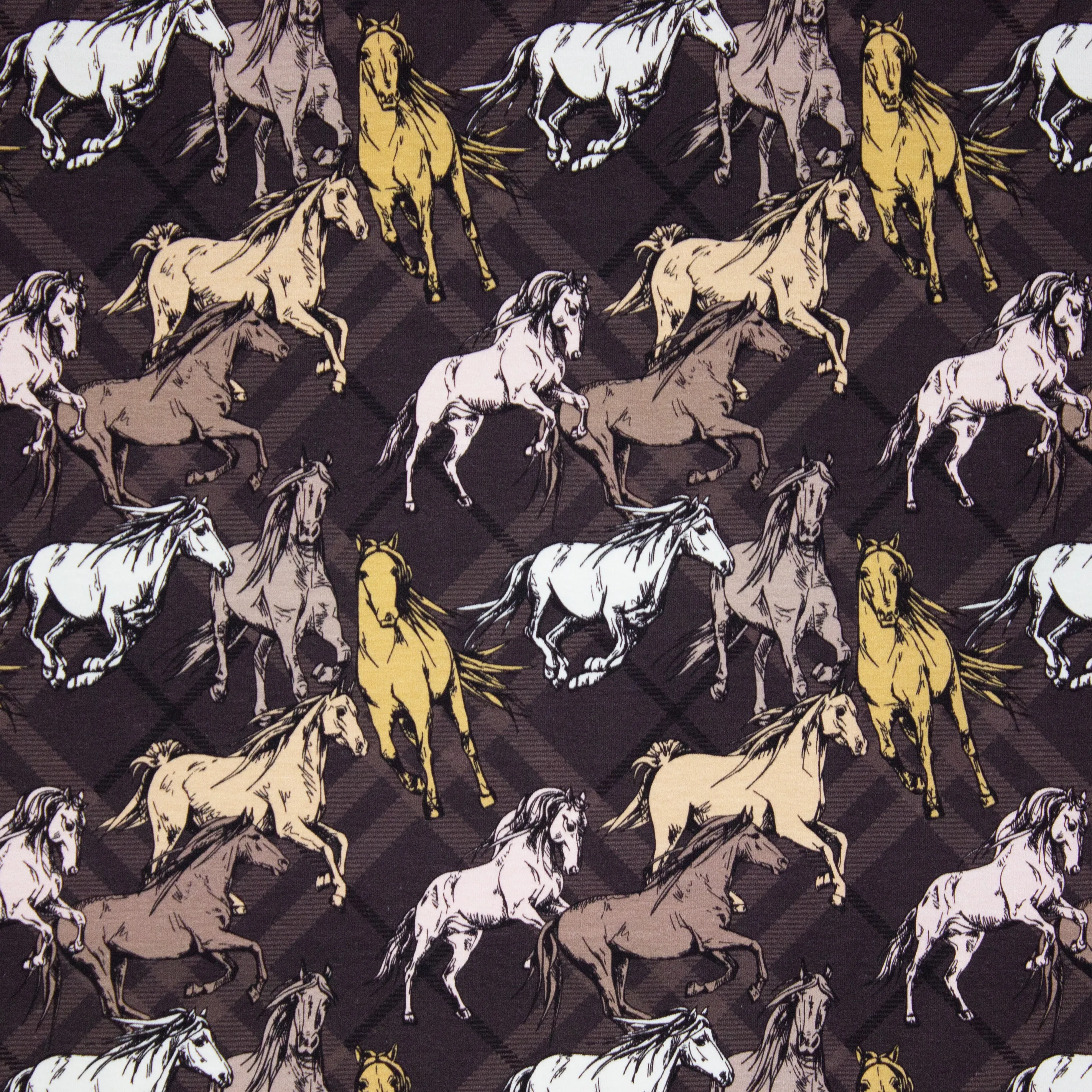 Bruine Tricot met paarden