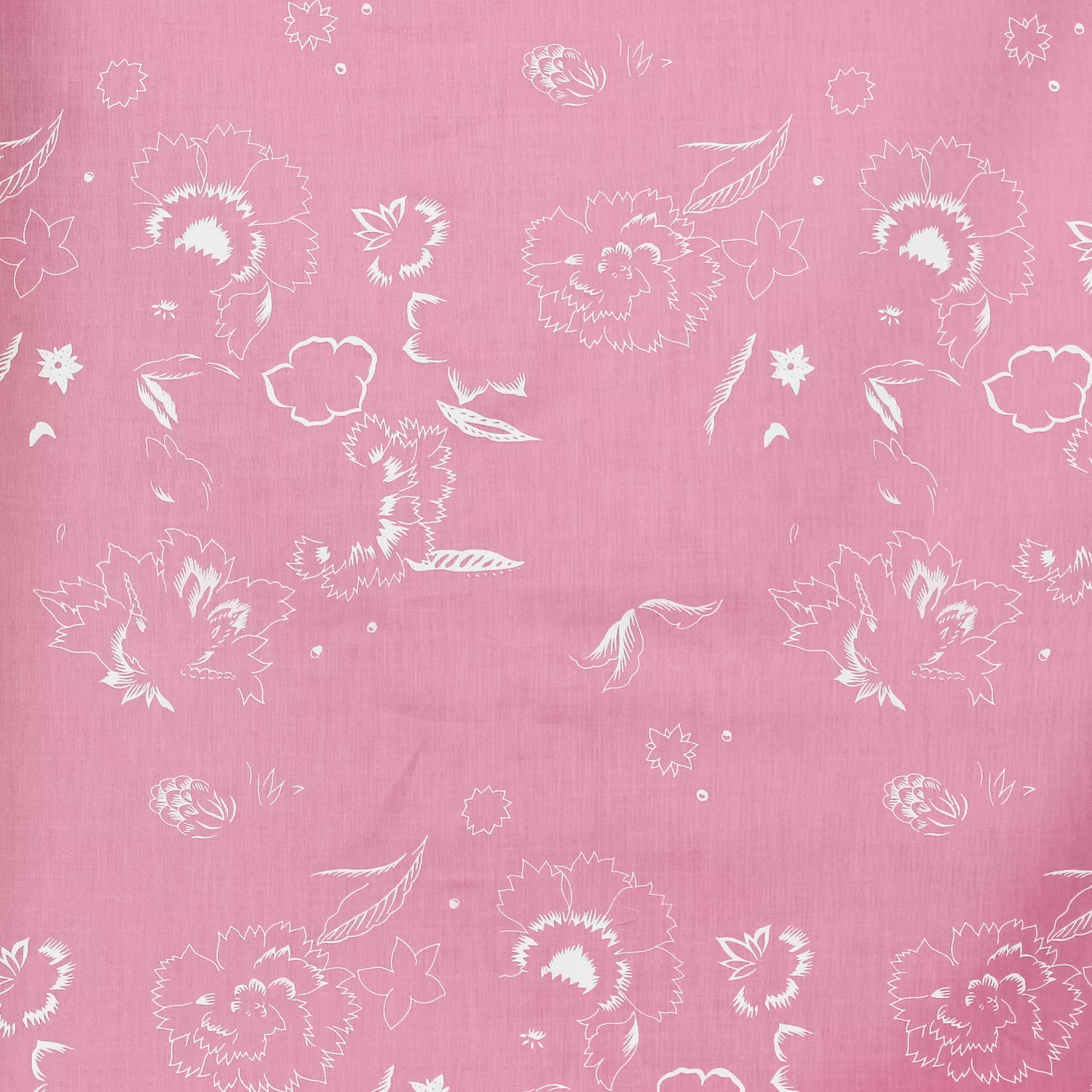 Linnen roze met witte figuurtjes