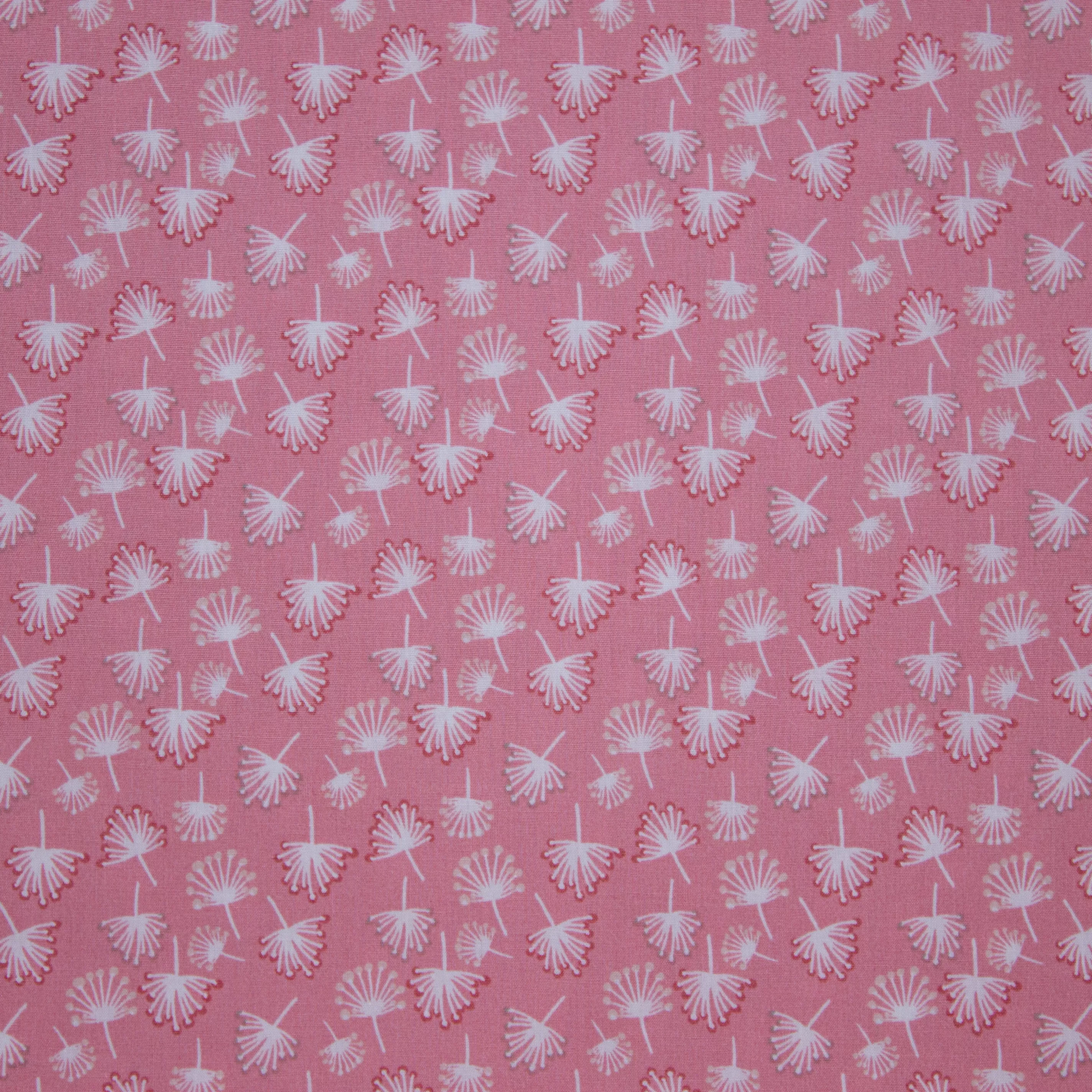 Roze Katoen met Bloemetjes
