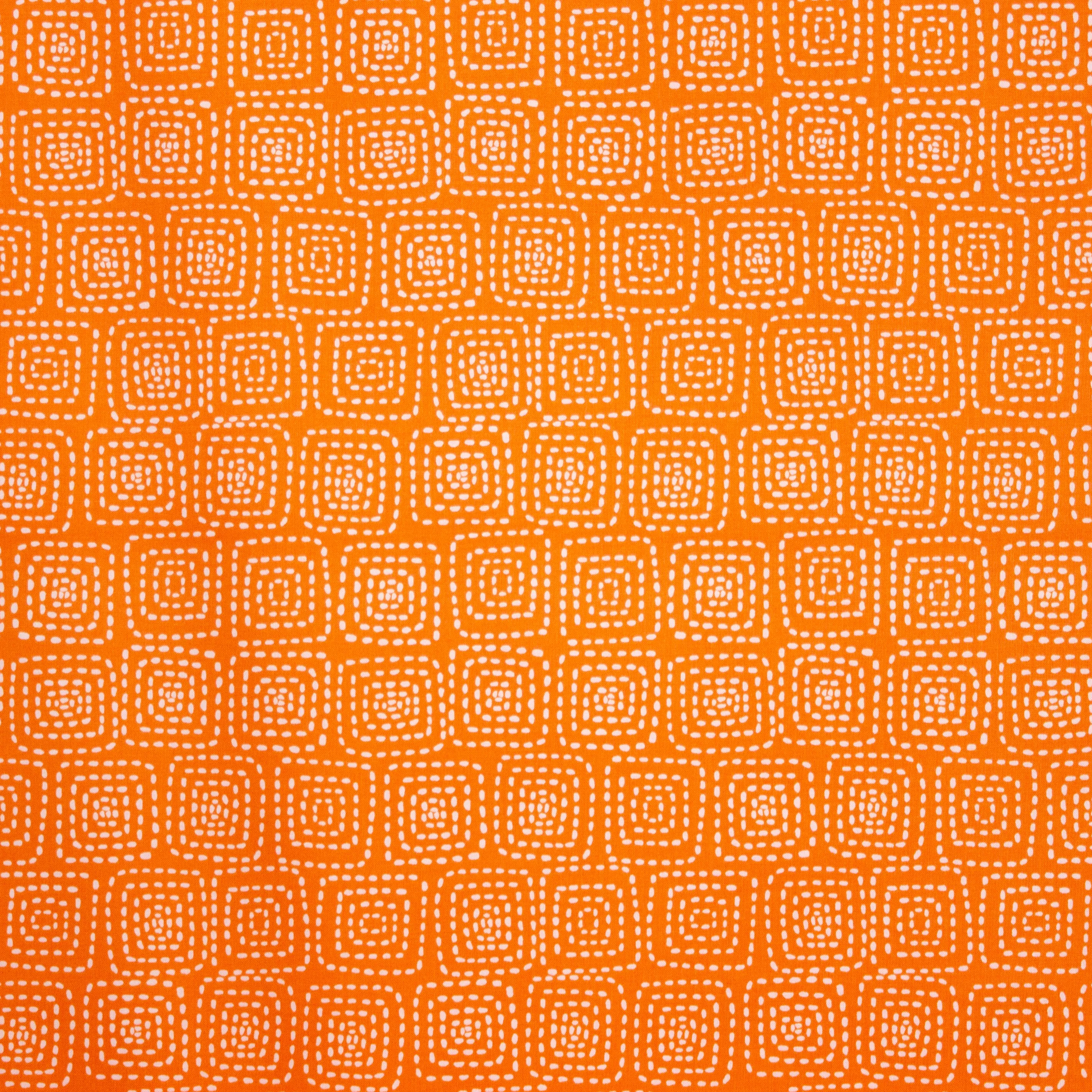 Oranje Katoen met Wit Motief
