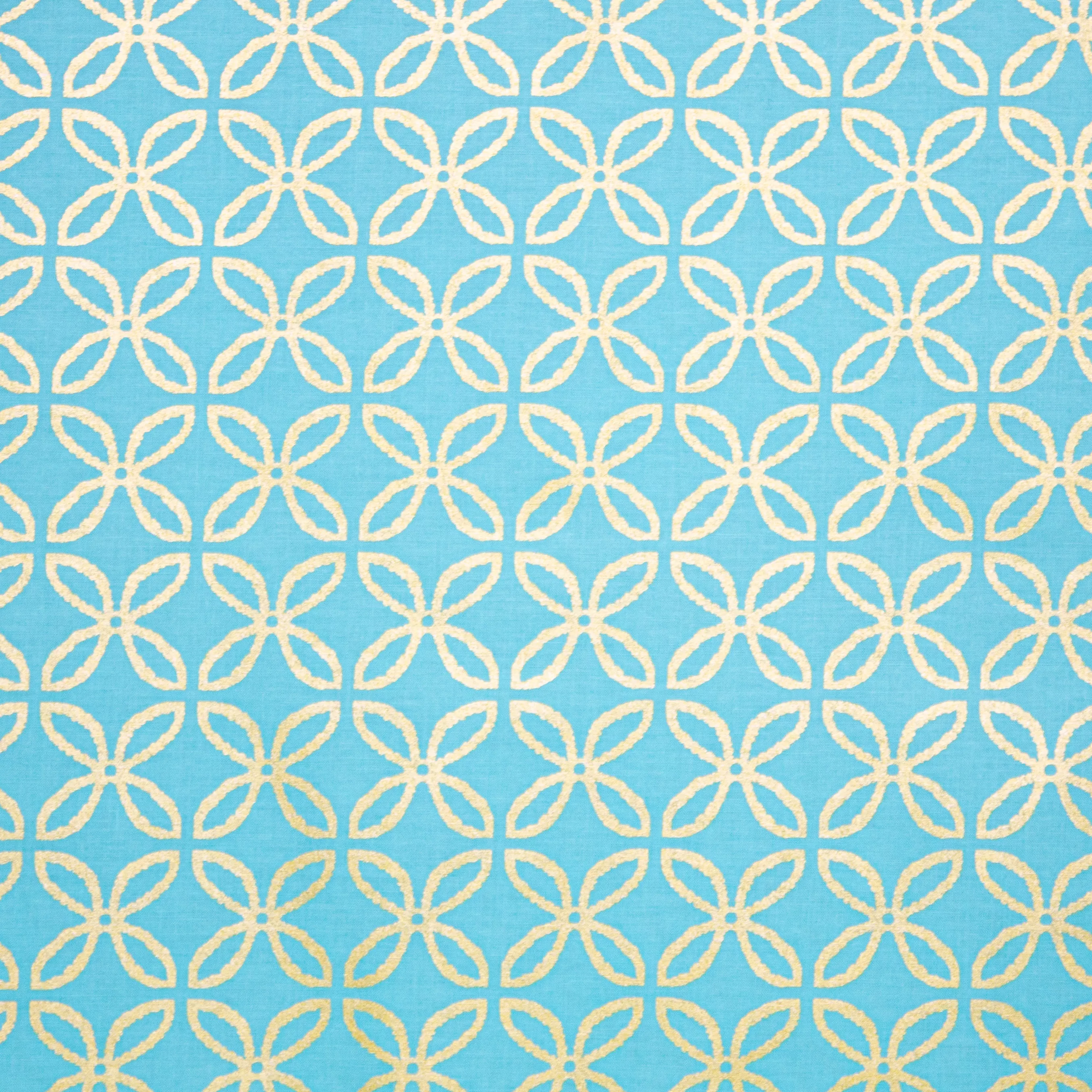 Blauwe Katoen met Gouden Bloemen