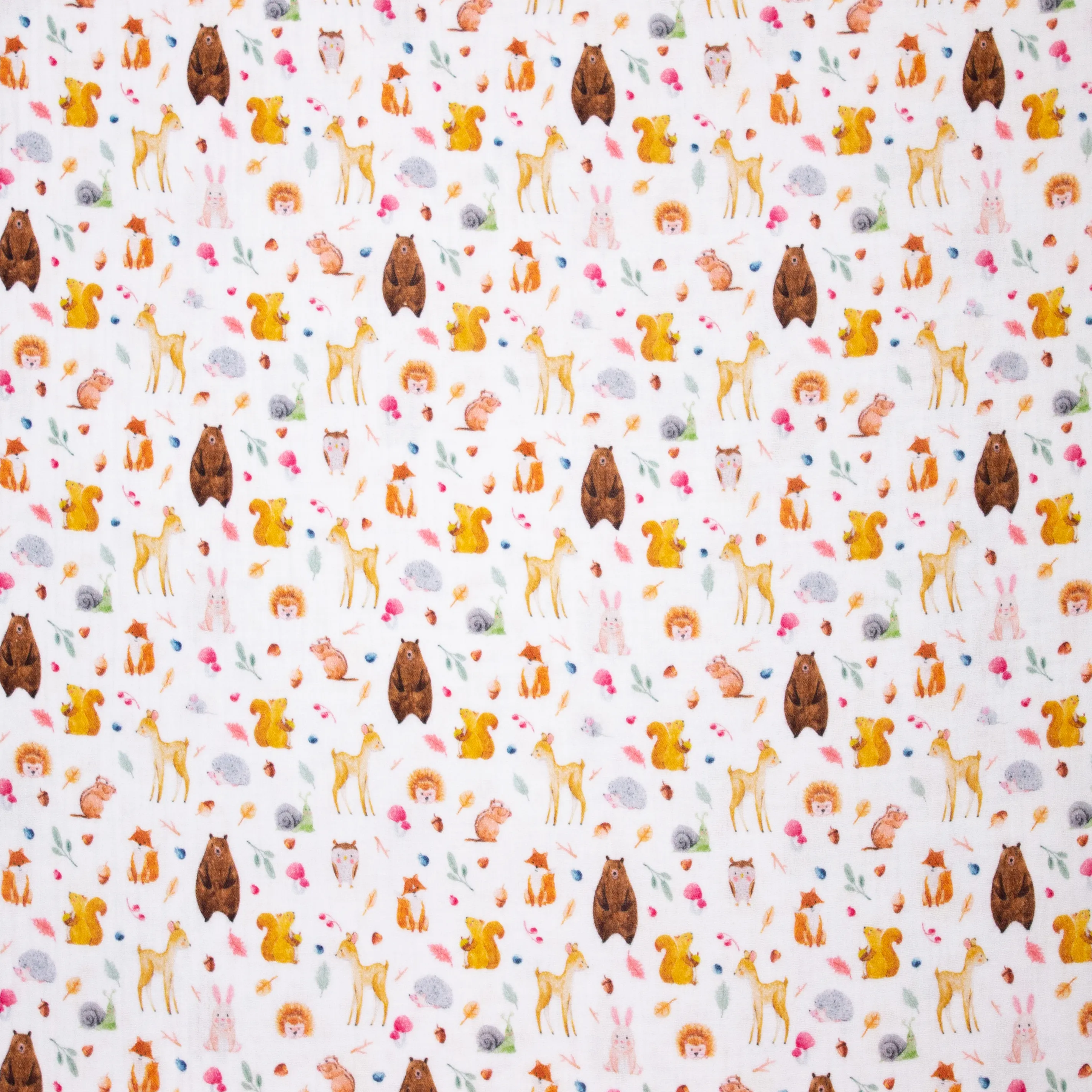 Witte Double Gauze met Dieren