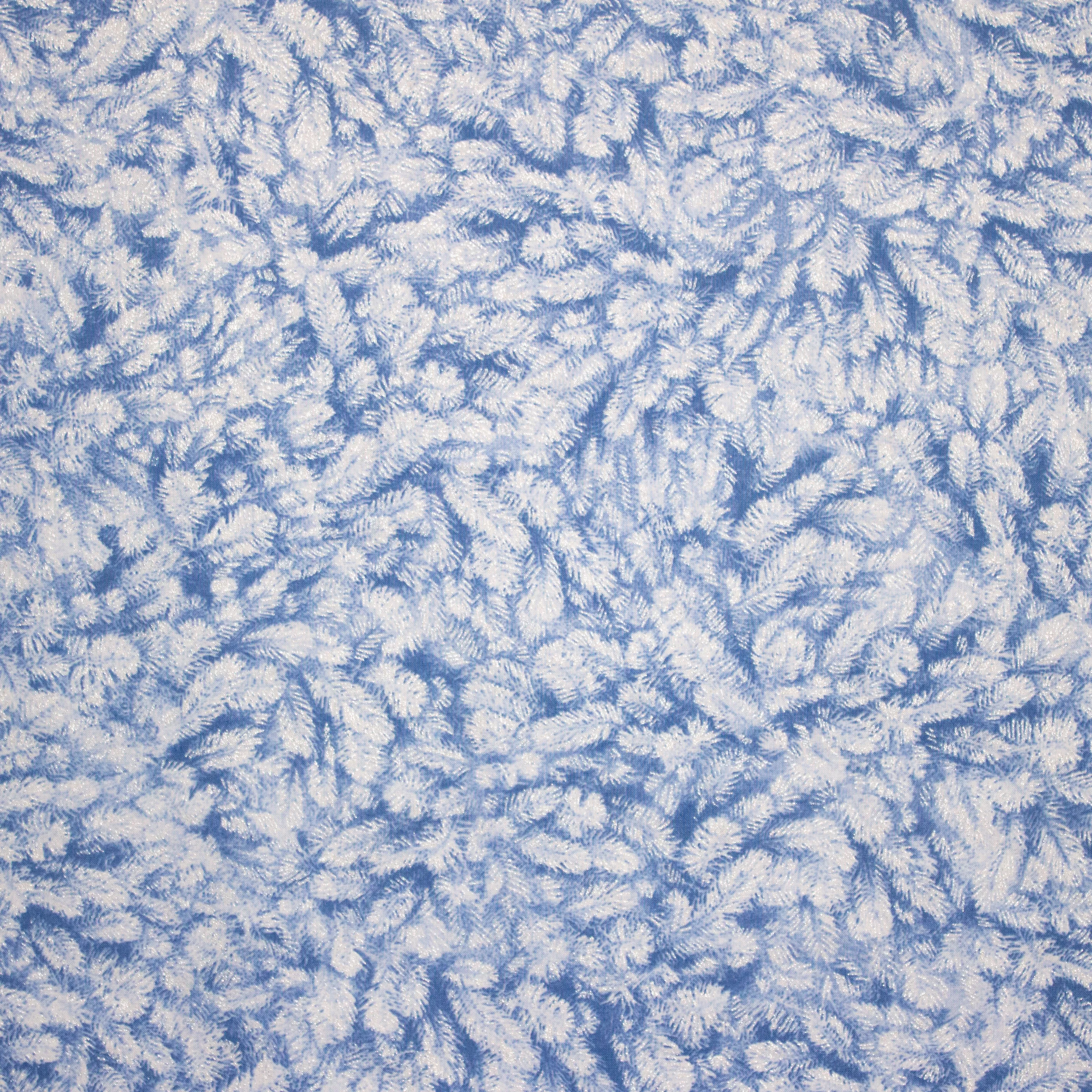 Blauwe Katoen met Besneeuwde Dennen