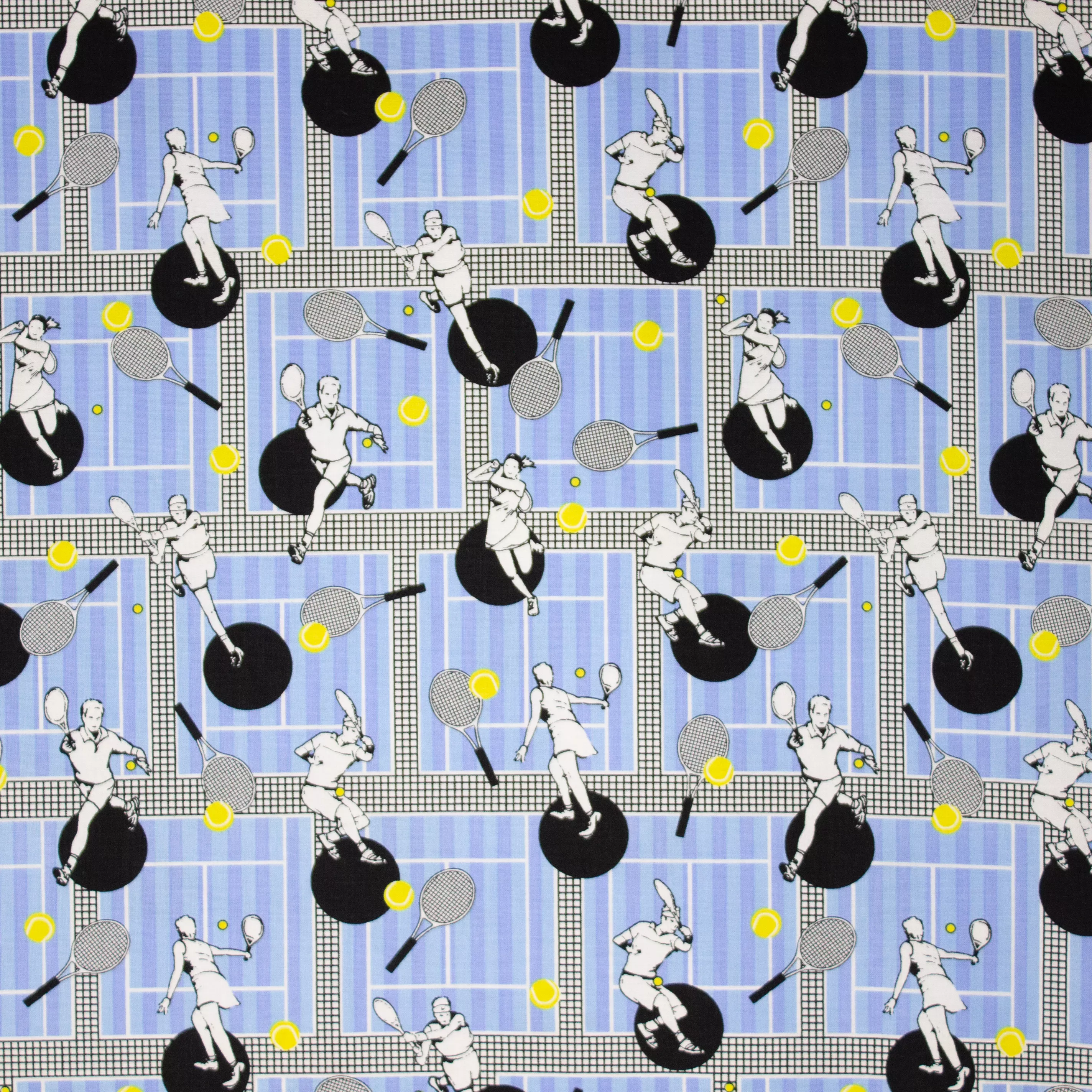 Blauwe katoen met tennis print