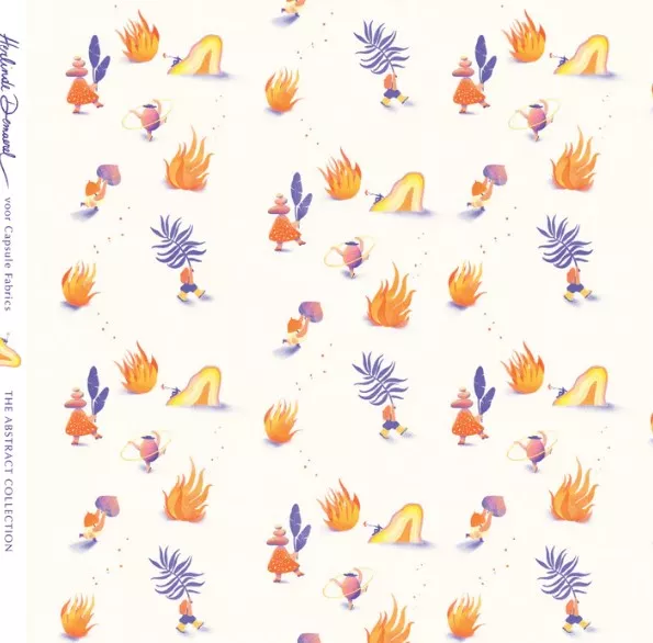 The abstract - French terry fire dancers - Capsule Fabrics