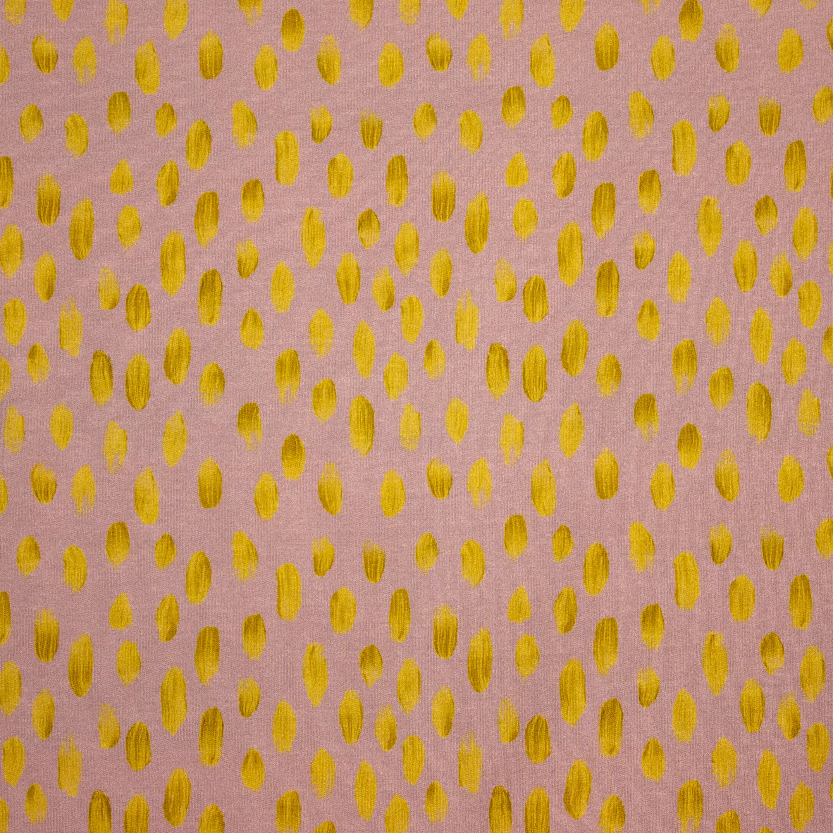 Dof Roze French Terry met Gouden Brushstrokes