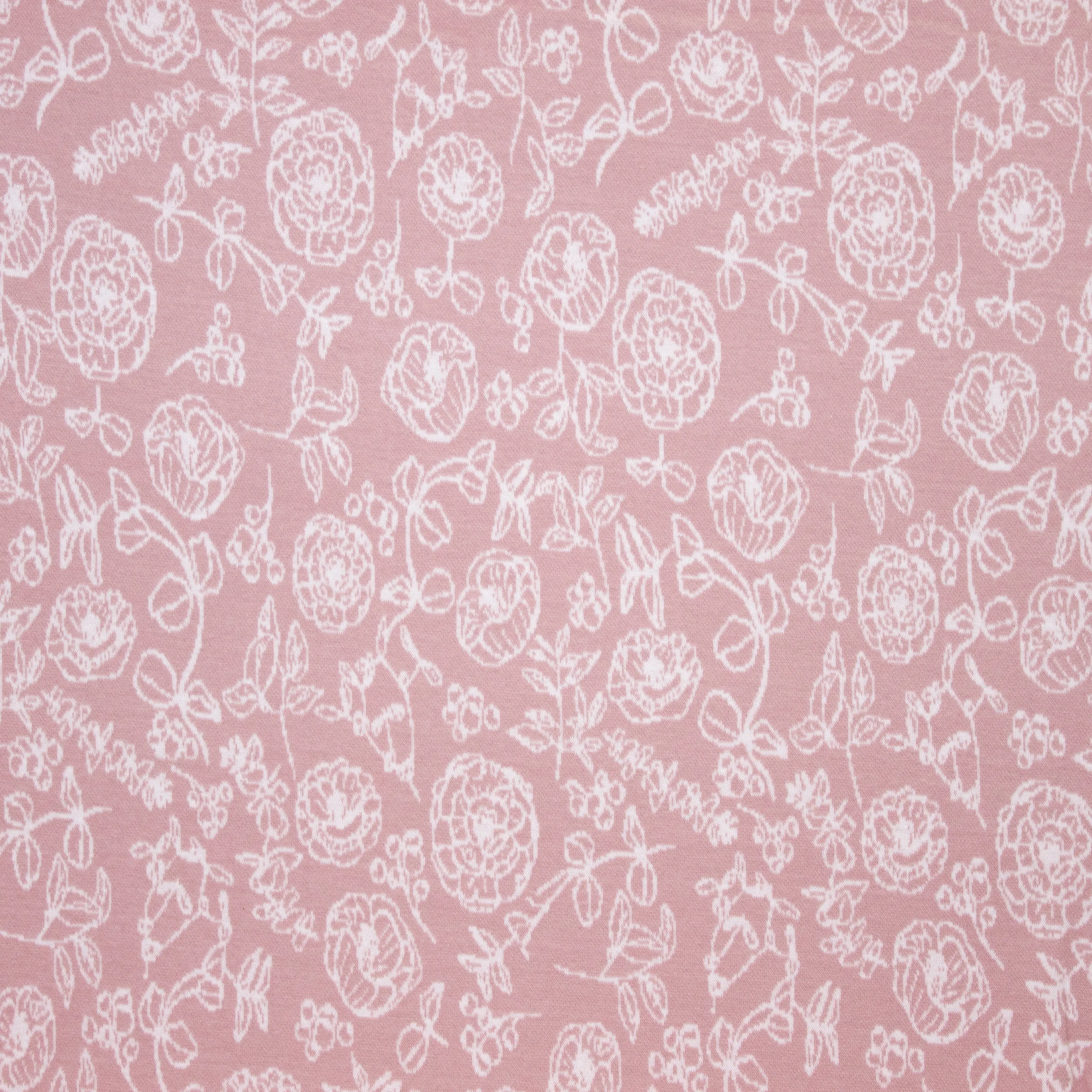 Lavender Roze Jacquard met Wit Rozenpatroon