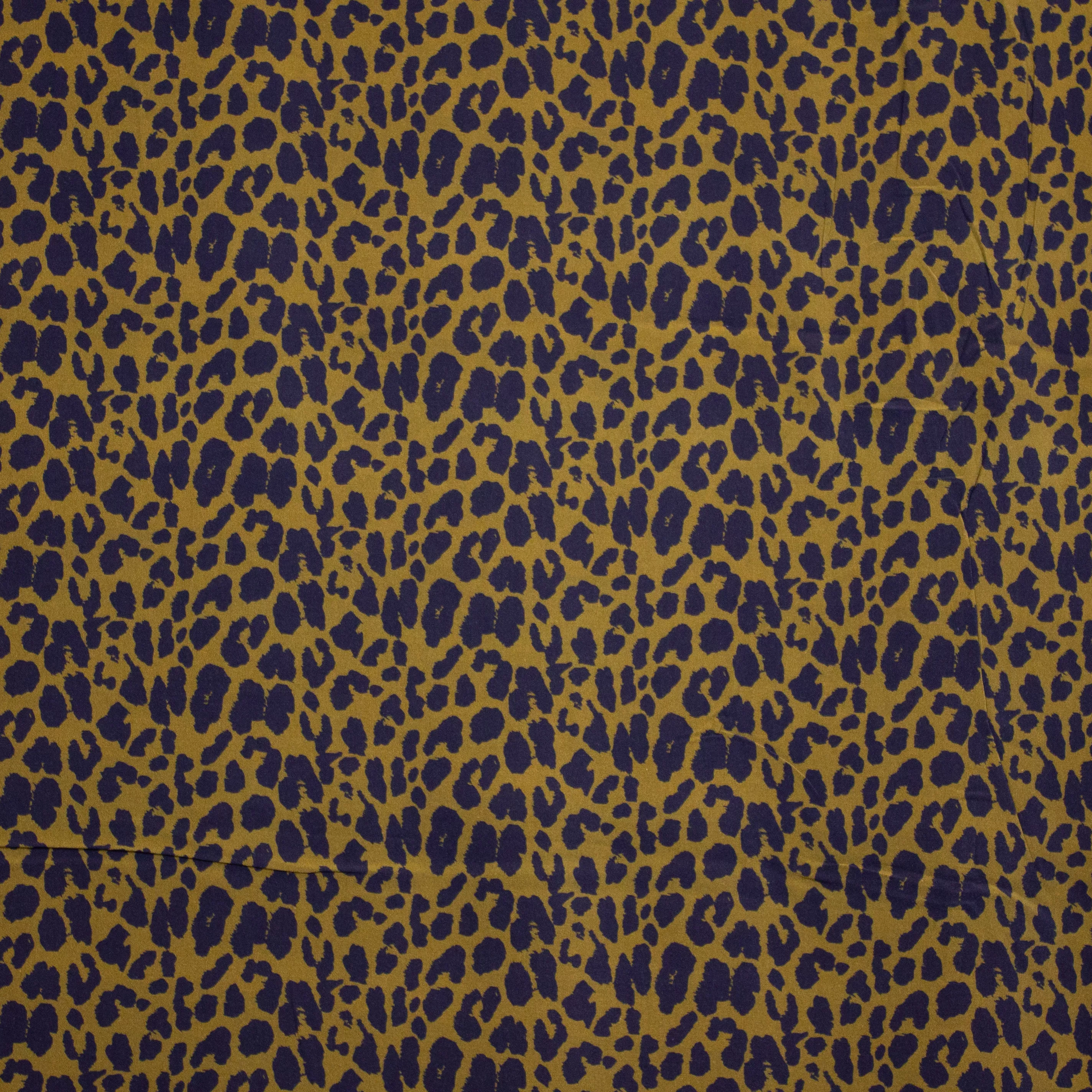 Bruine viscose met zwart luipaardpatroon