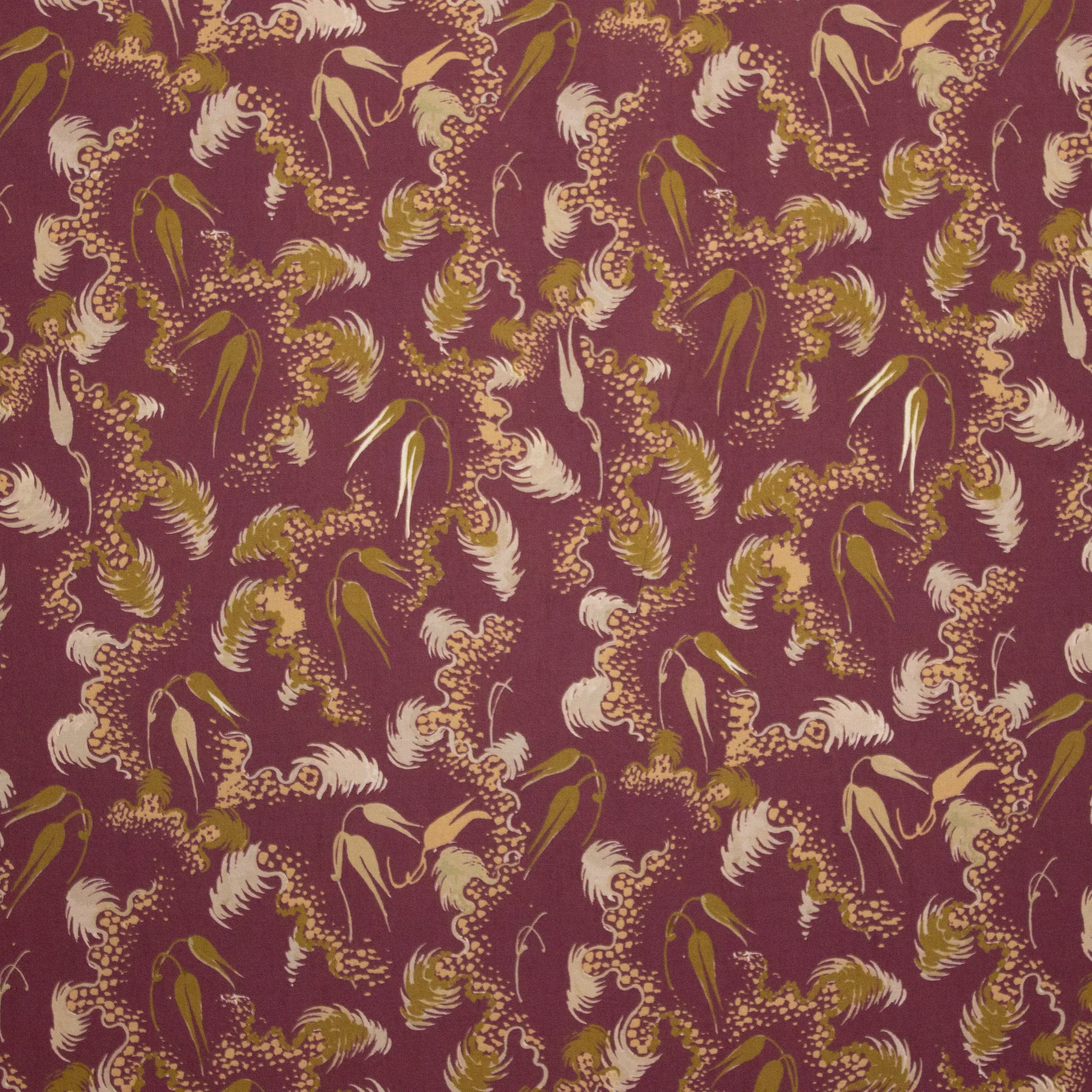 Bordeaux Viscose met Goudkleurig Patroon van La Maison Victor