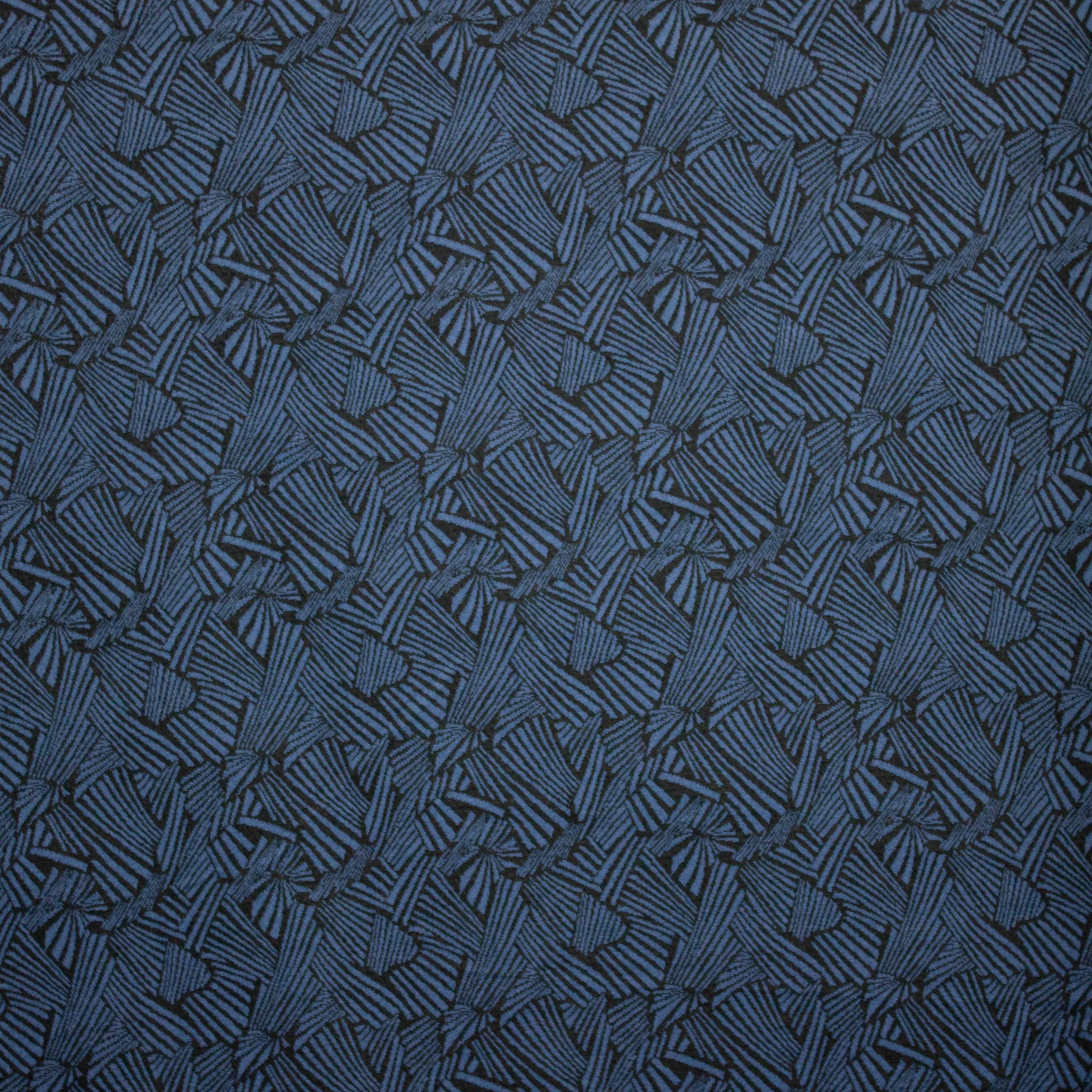 Blue Dark Polyester met Patroon