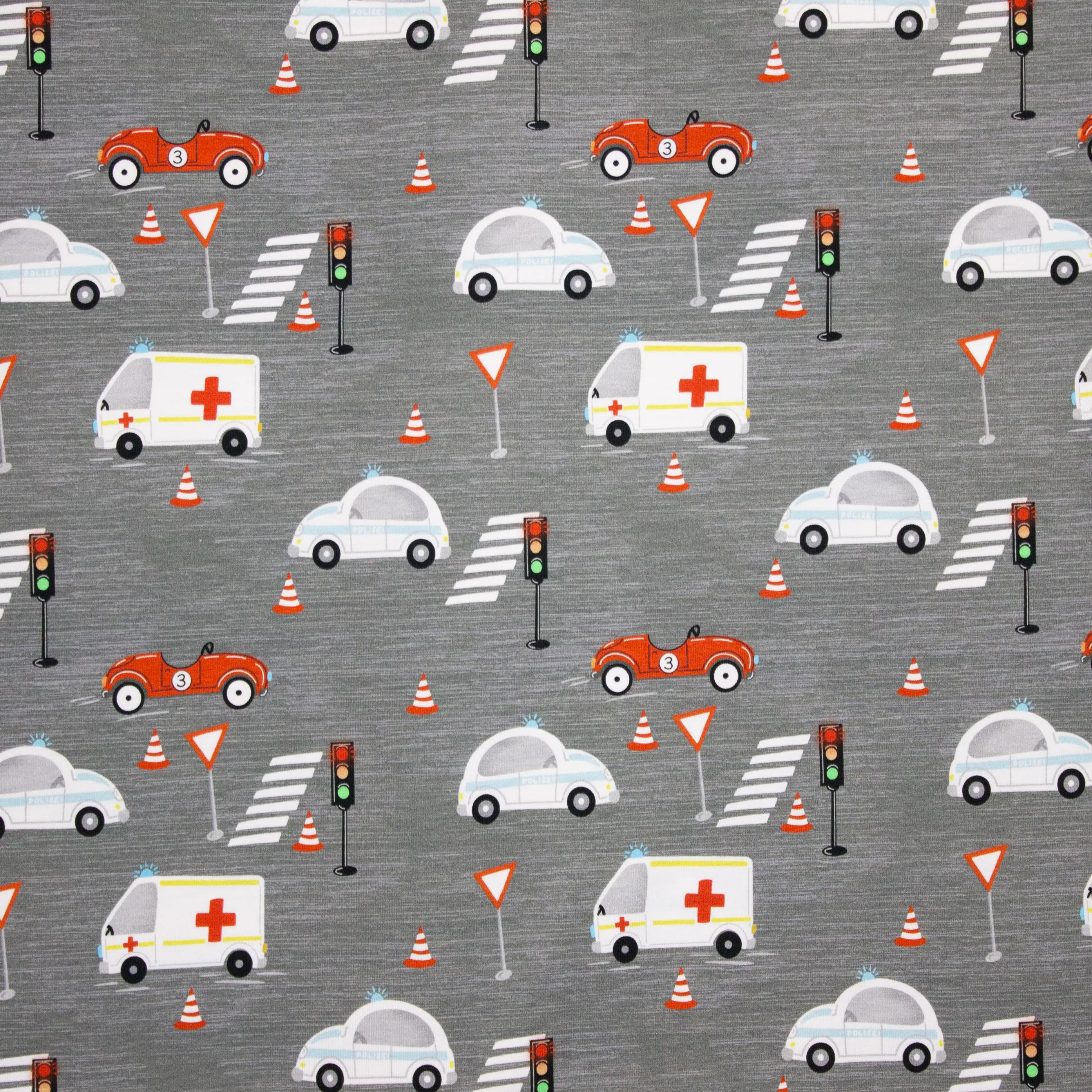 Grijze tricot met verkeer, auto's