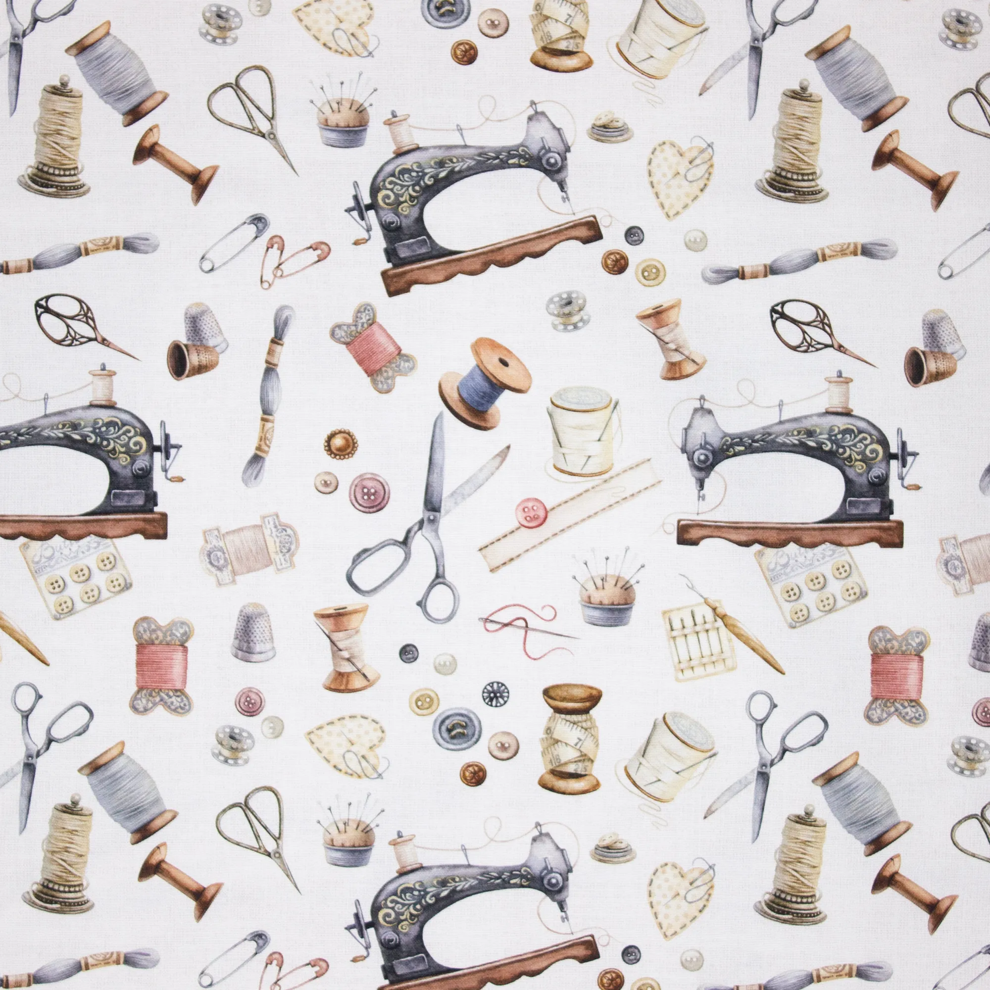 Witte Canvas met naaiaccessoires
