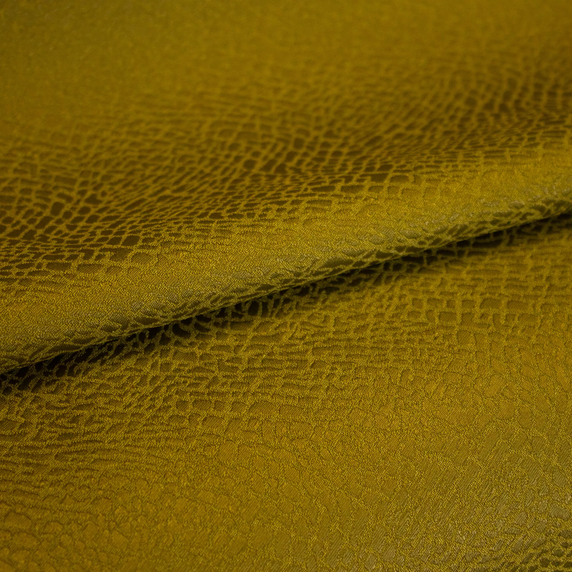 Kakigroene viscose polyester jacquard van Fibre Mood