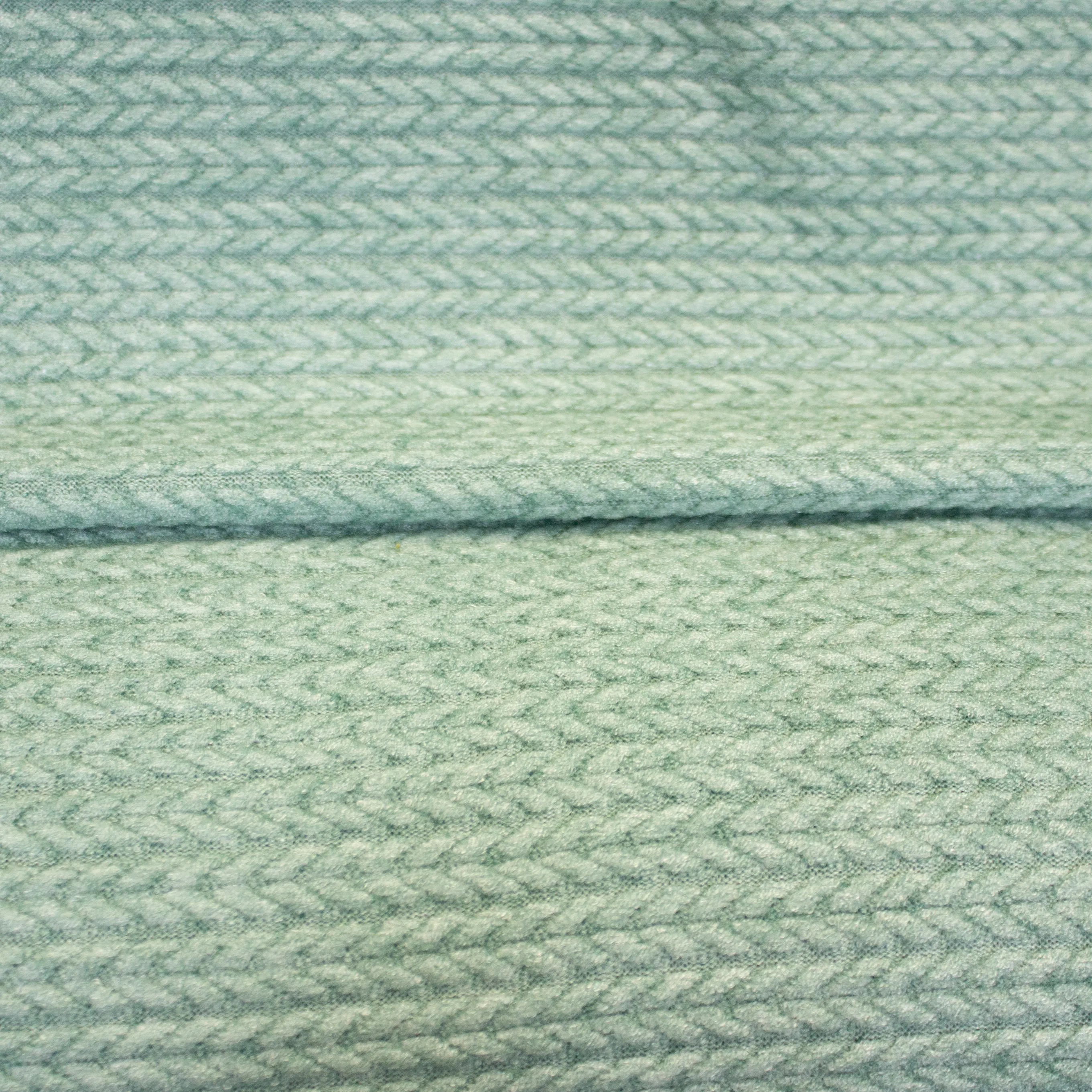 Turquoise viscosemengeling met gevlochten patroon