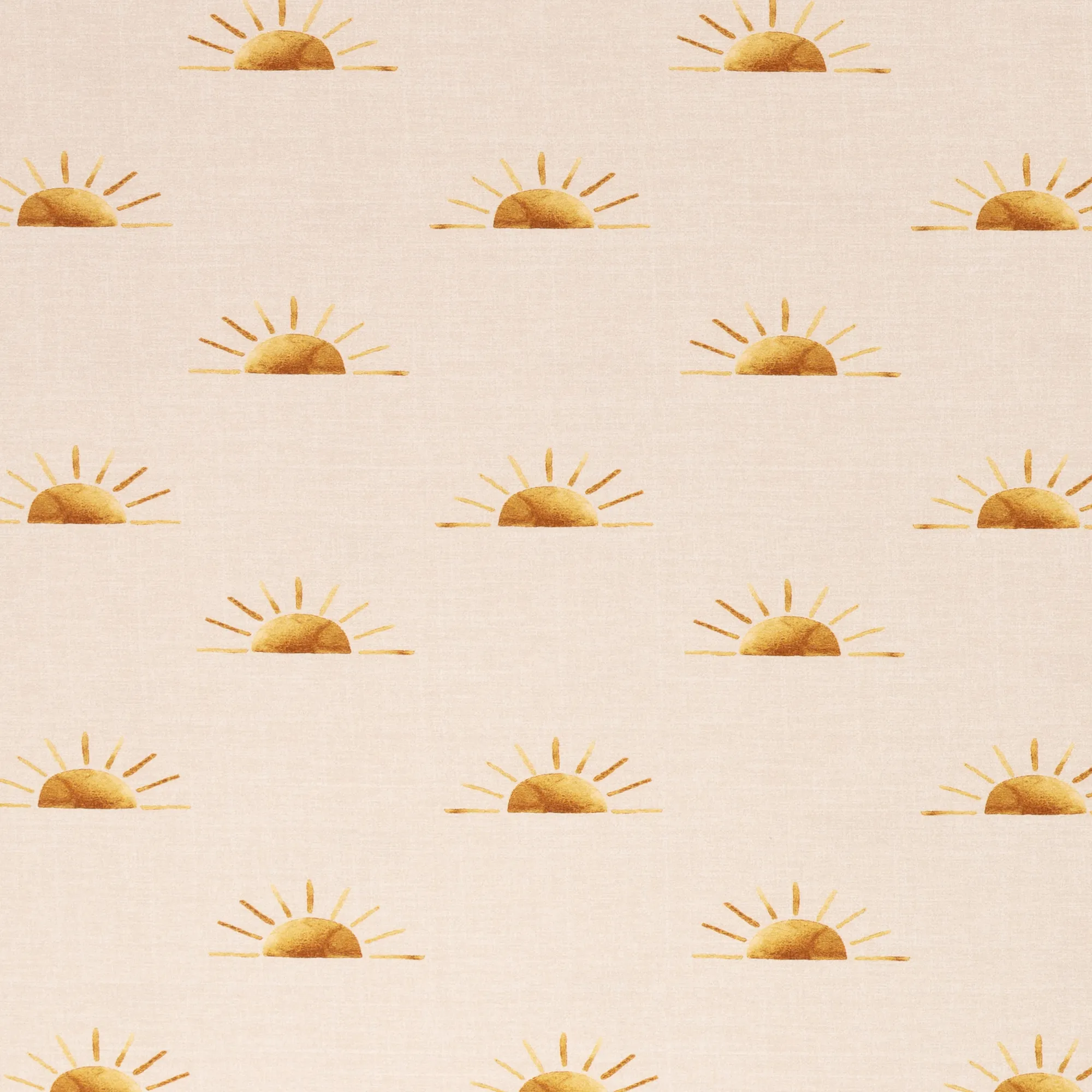 Beige gemêleerde katoen tricot met zonnen