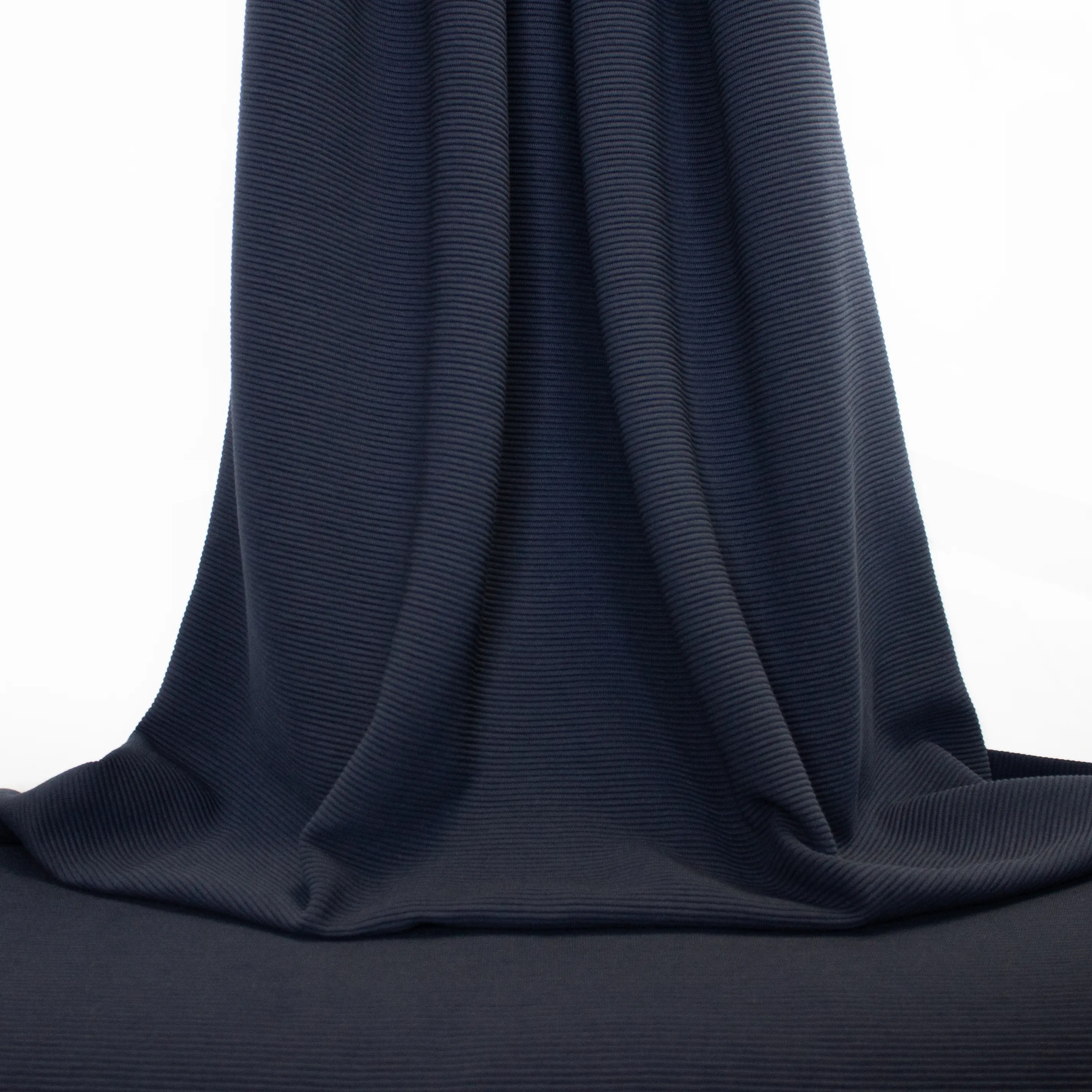 Donkerblauwe geribbelde Ottoman Jersey
