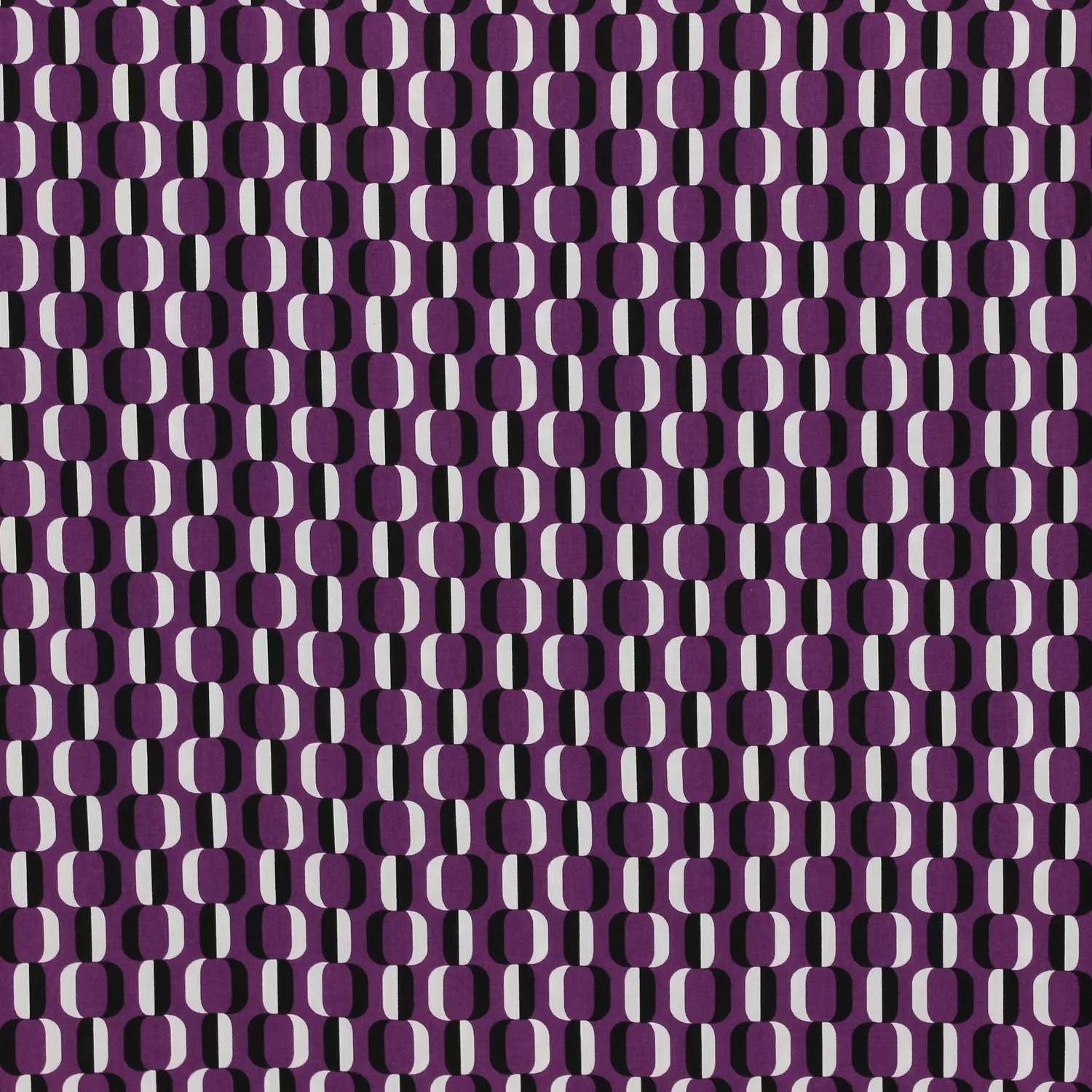 Viscose aubergine met abstract cirkelvormig motief