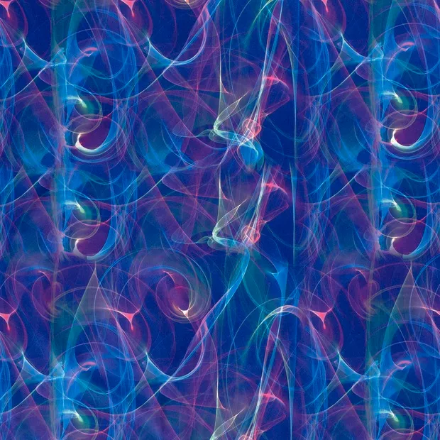 Badpakstof paars met abstracte gekleurde rook