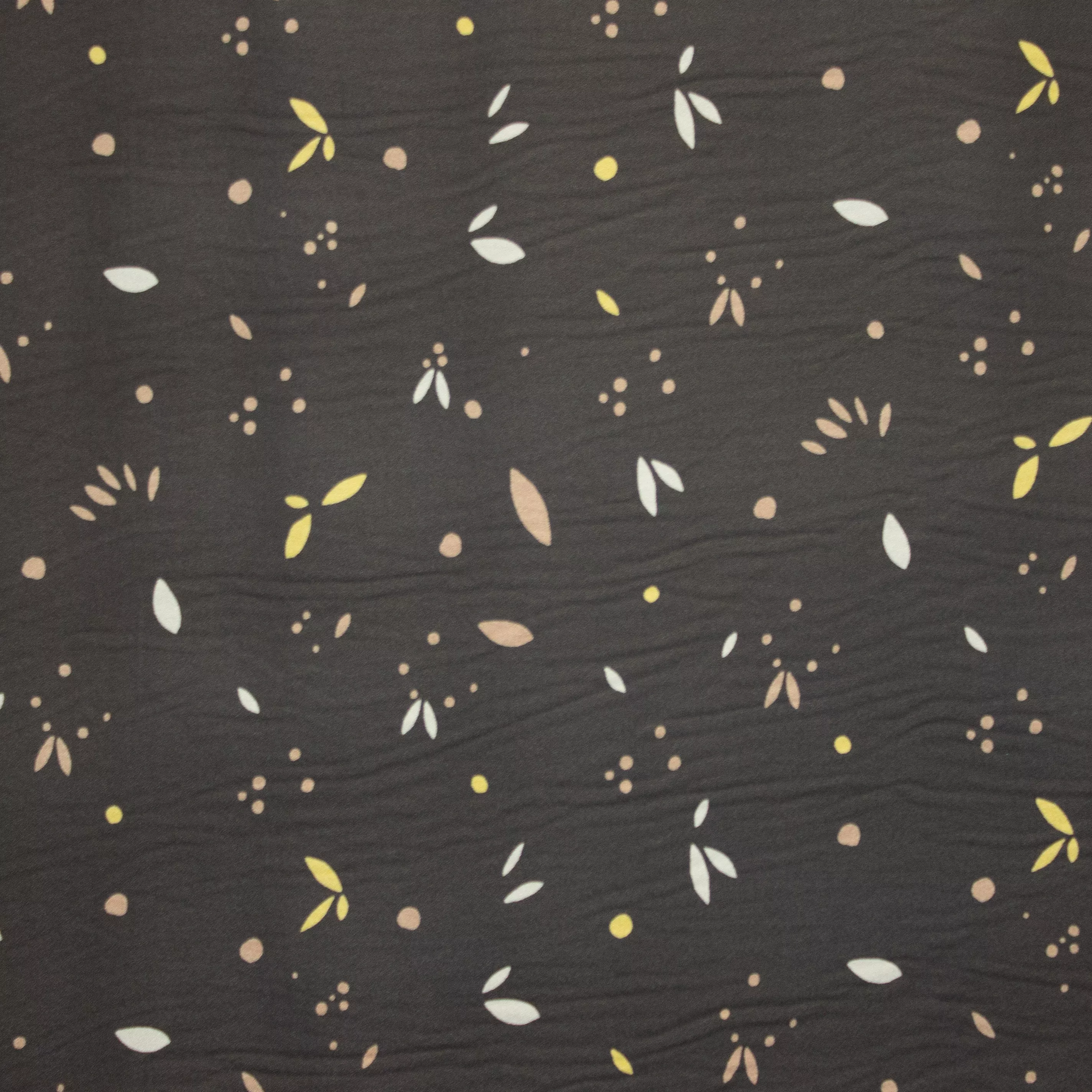Grijze ecovero viscose met spatten en blaadjes van Mind The Maker