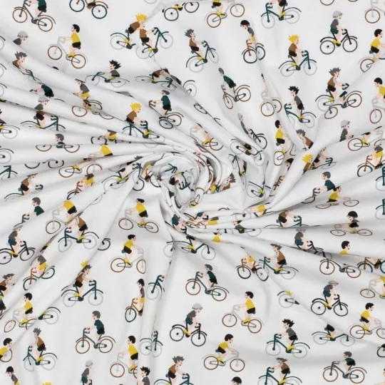Tricot wit met fietsers