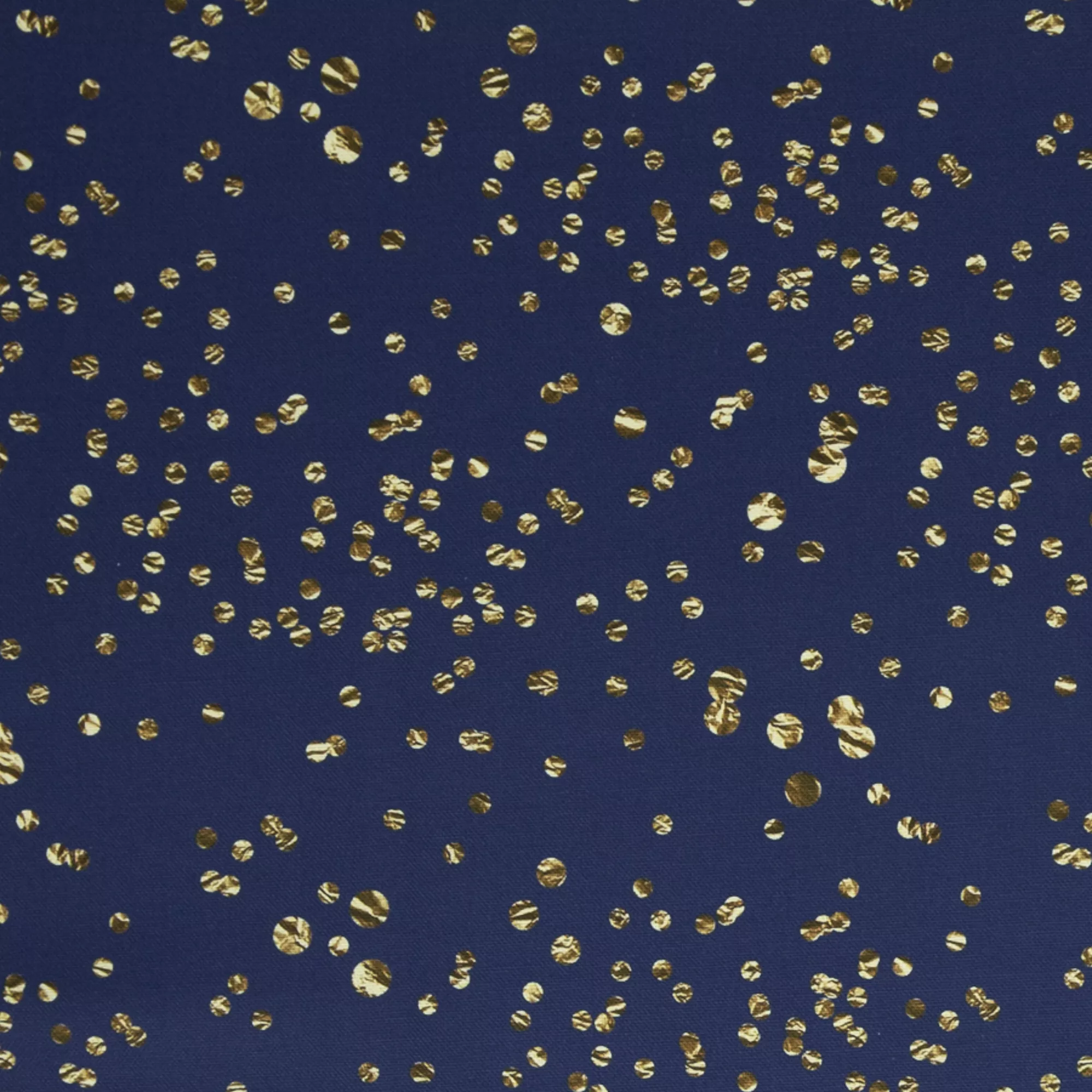 Canvas blauw met gouden stippen print