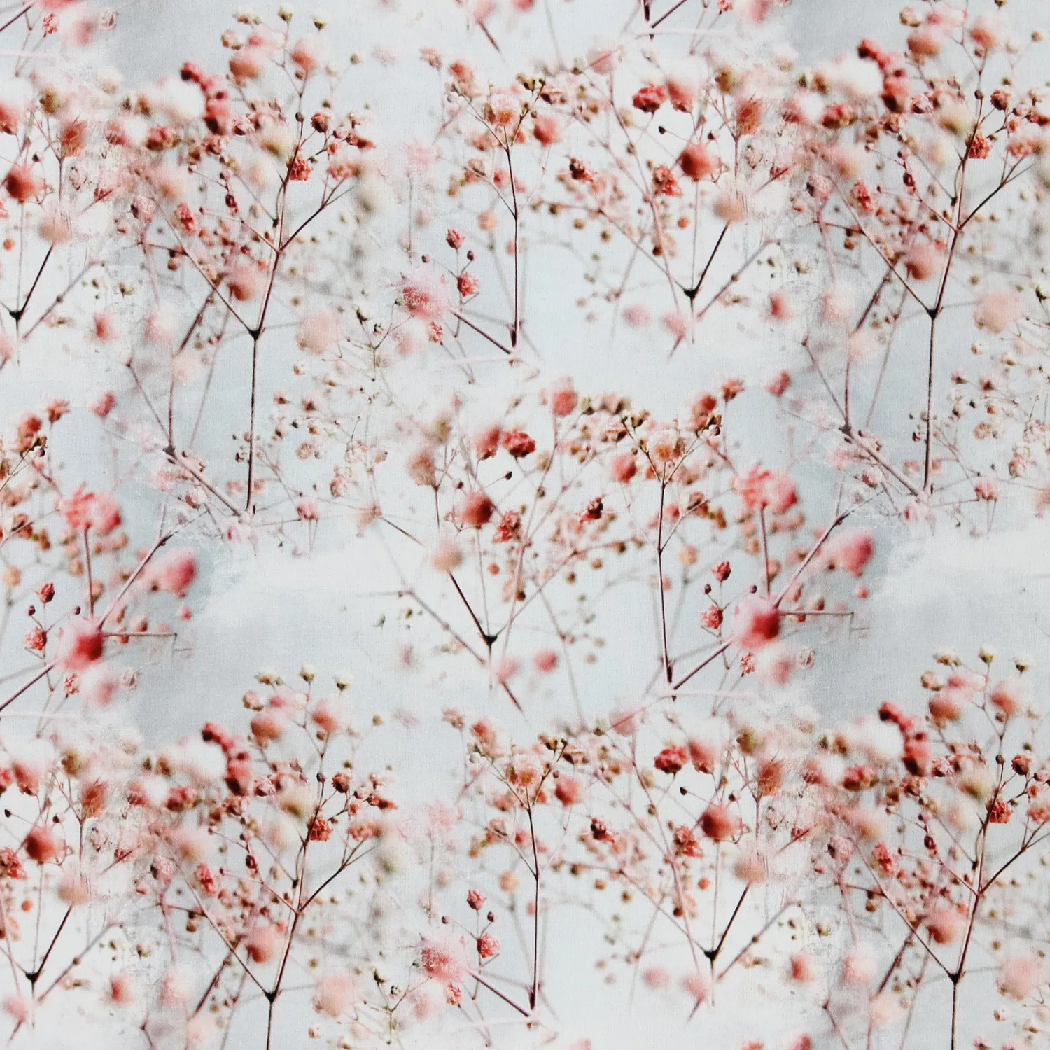 Canvas wit met bloemen