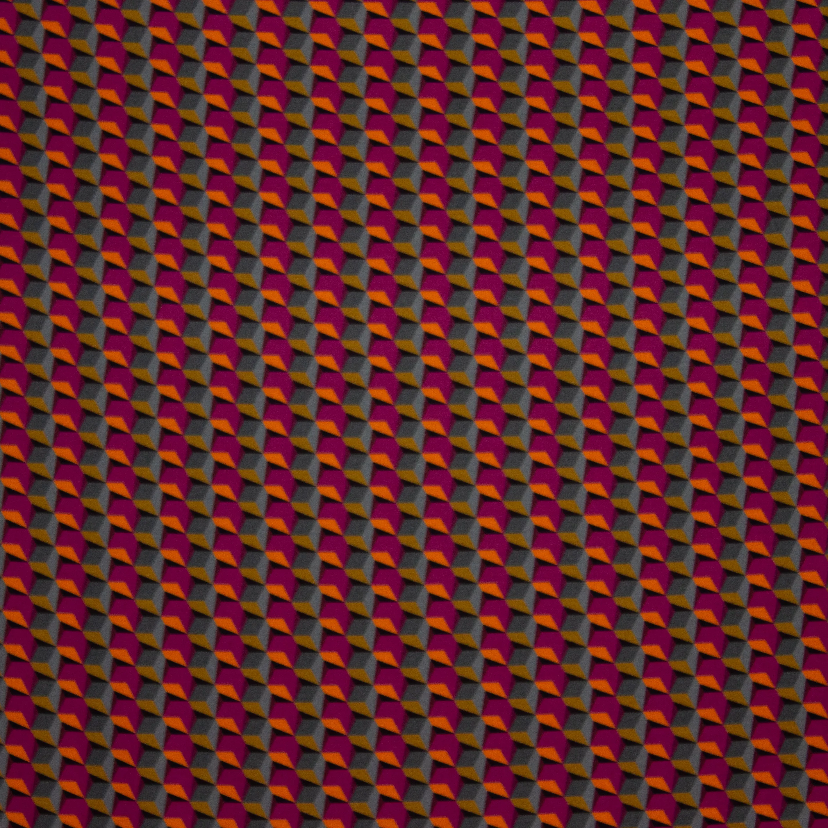 Italiaanse Punta di Roma met roze / blauw geometrisch motief - Alta Moda