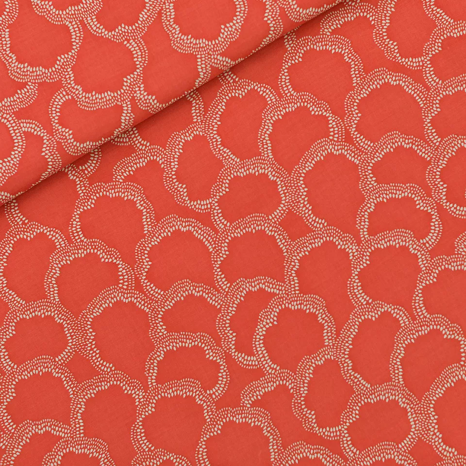 Koraalrode viscose rayon 'basins' van See You At Six herfst '21