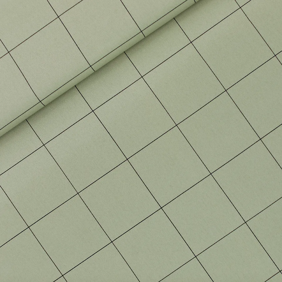Tea Green Canvas twill 'Thin Grid XL' van See You At Six Herfst '21