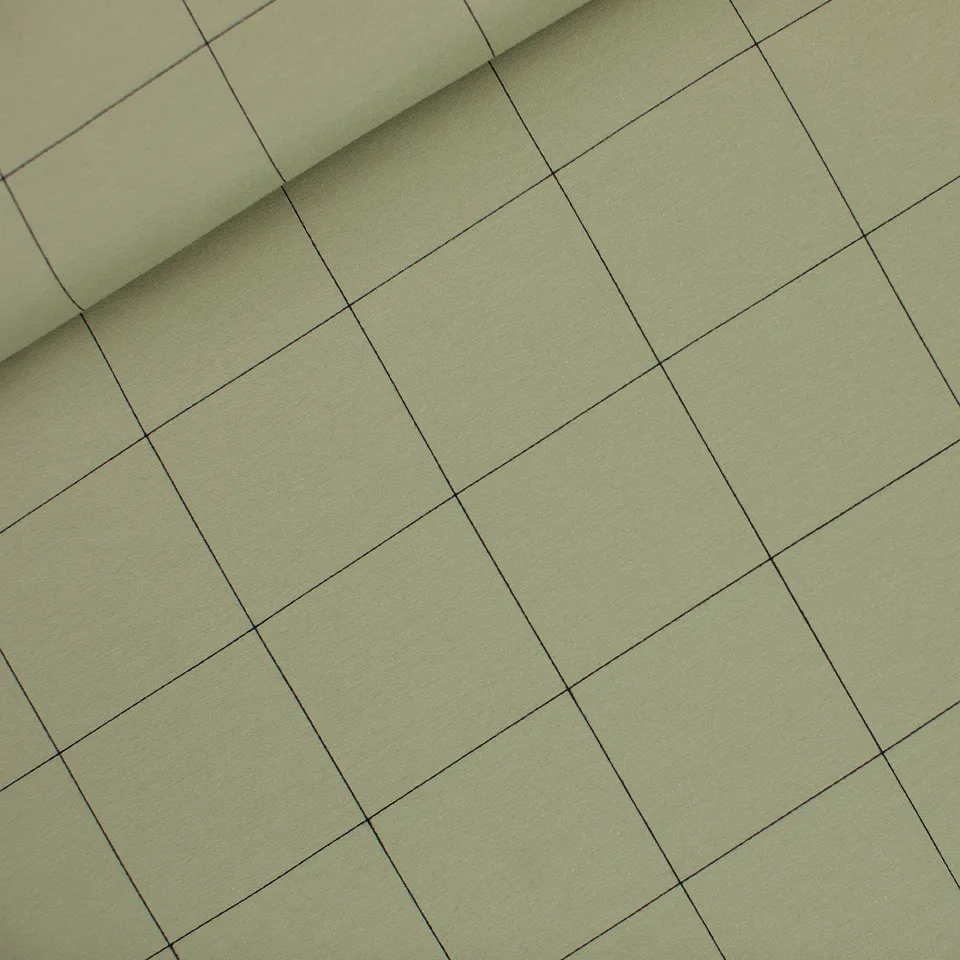 Tea Green French terry 'Thin Grid XL' van See You At Six Herfst '21