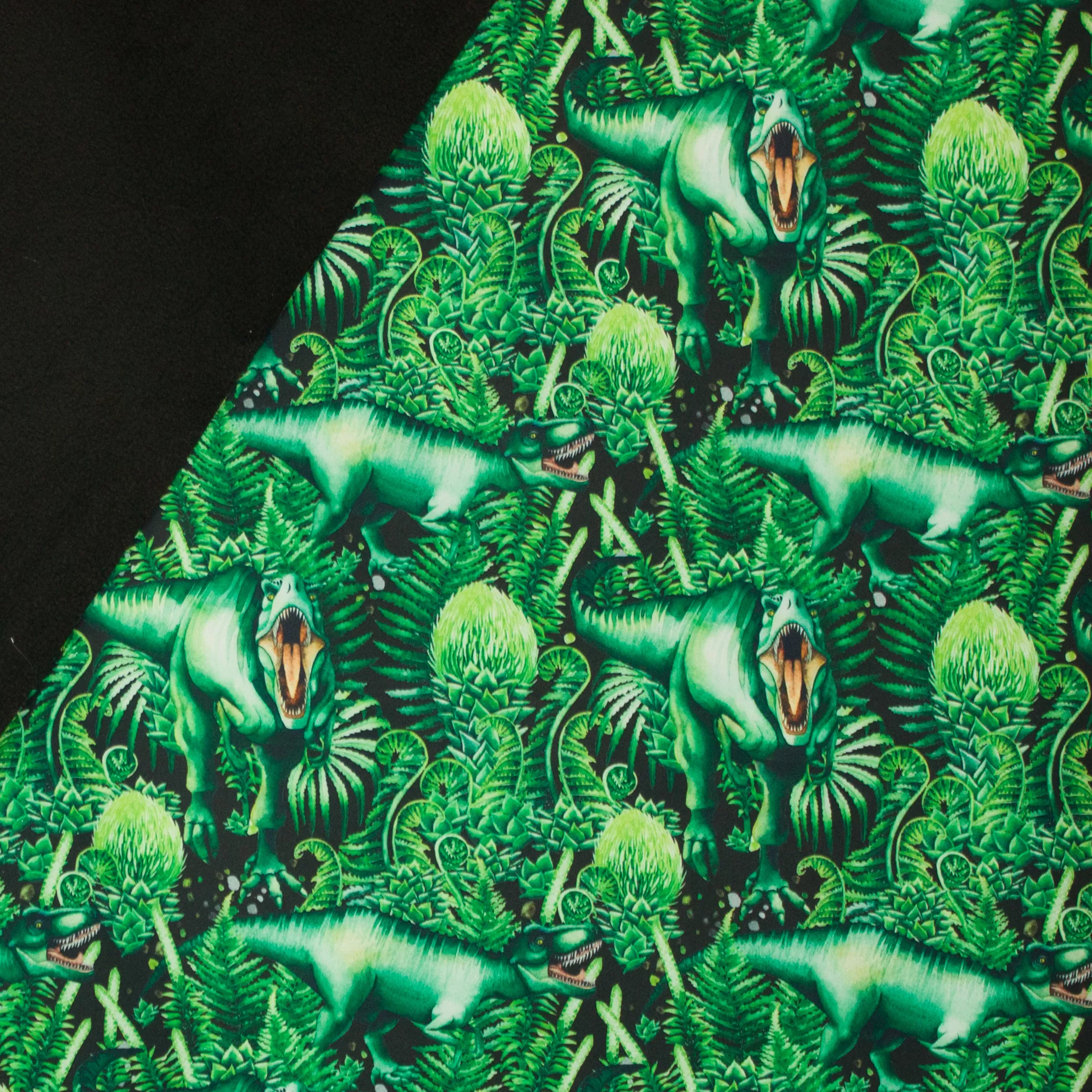 Groene softshell met dino's