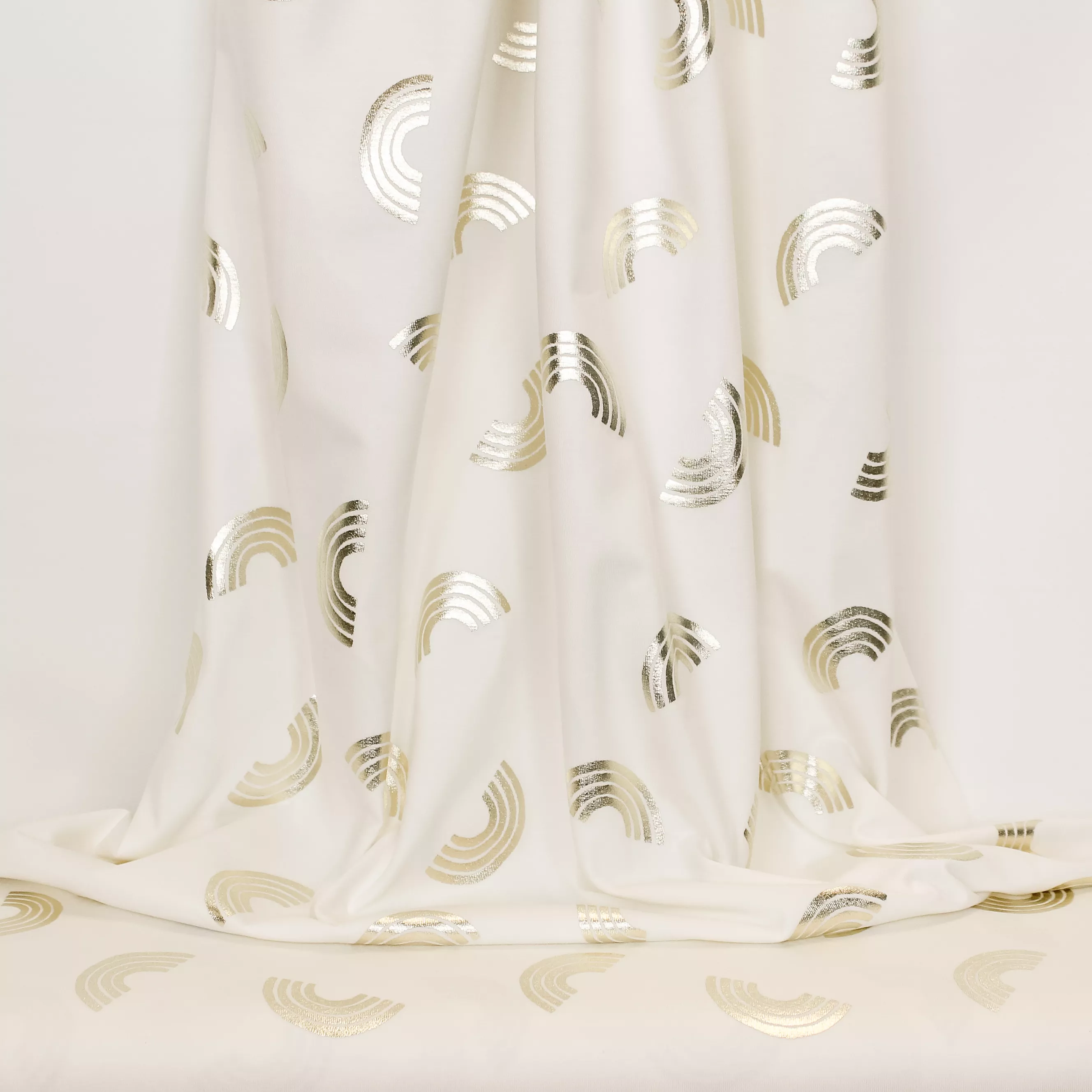 Witte Tricot met Glanzende Regenbogen