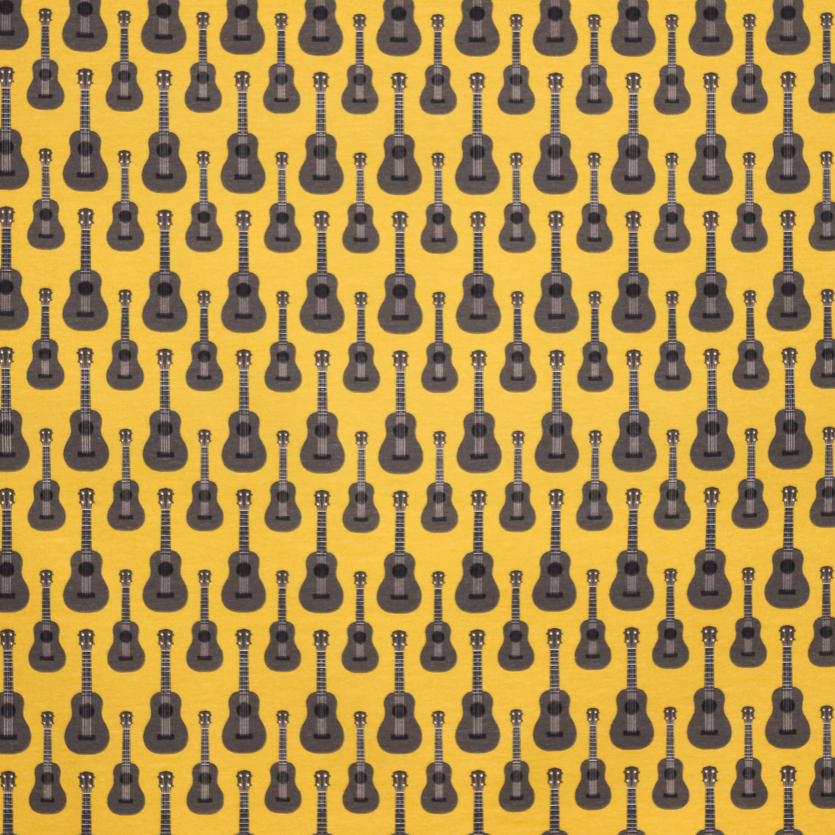 Oker French Terry met Retro Gitaar