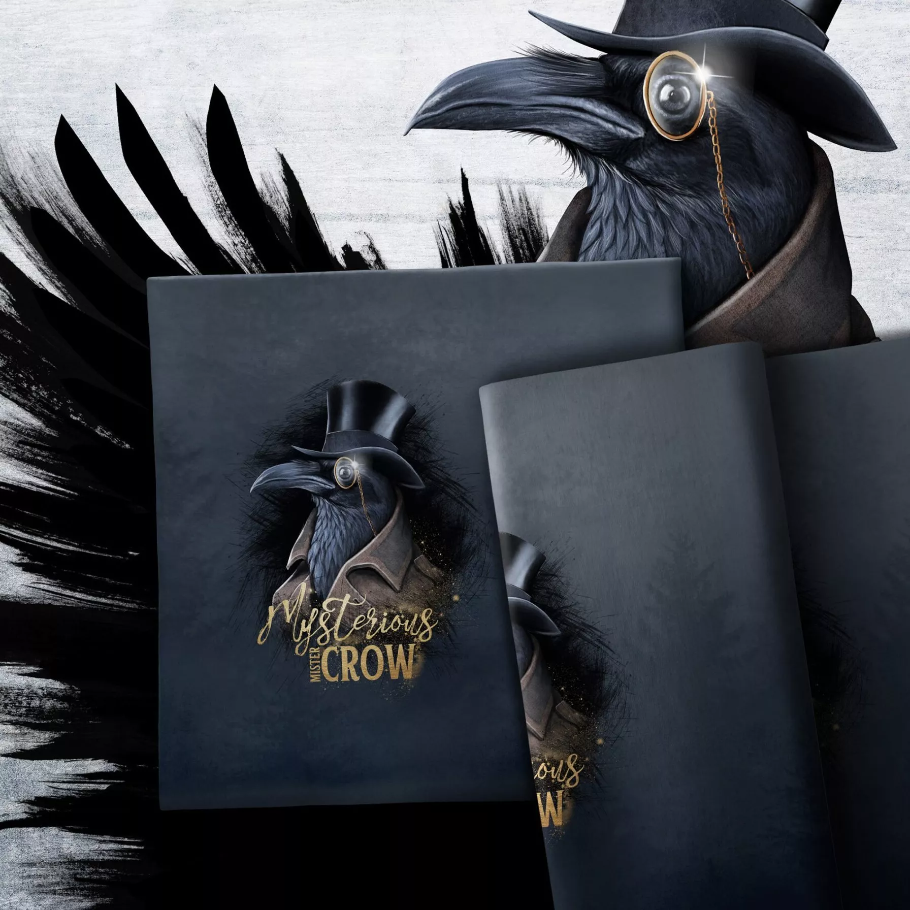 French terry paneel Mister Crow