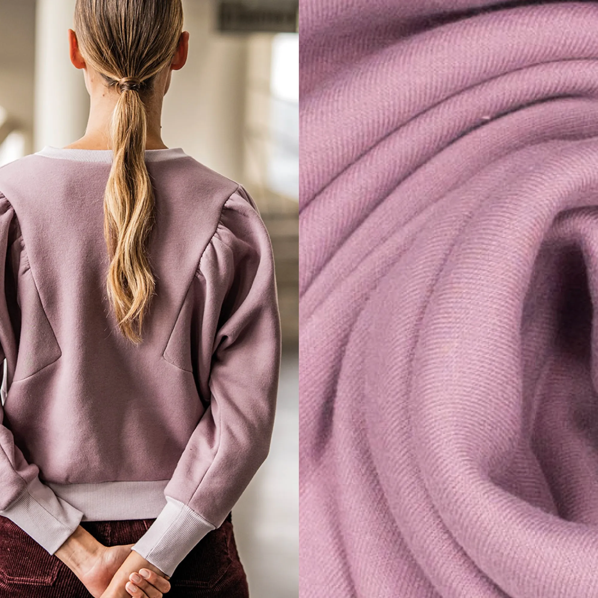Elderberry Sweater met Gebrushte Achterkant van Fibre Mood