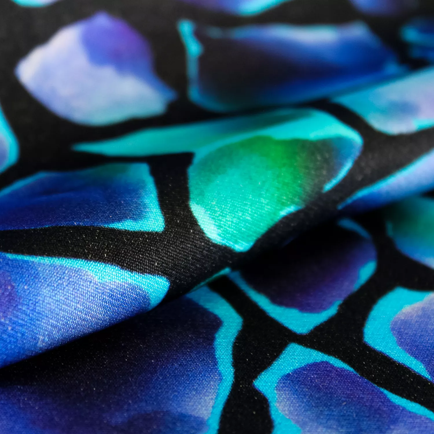 Rayon blauw met vlekken