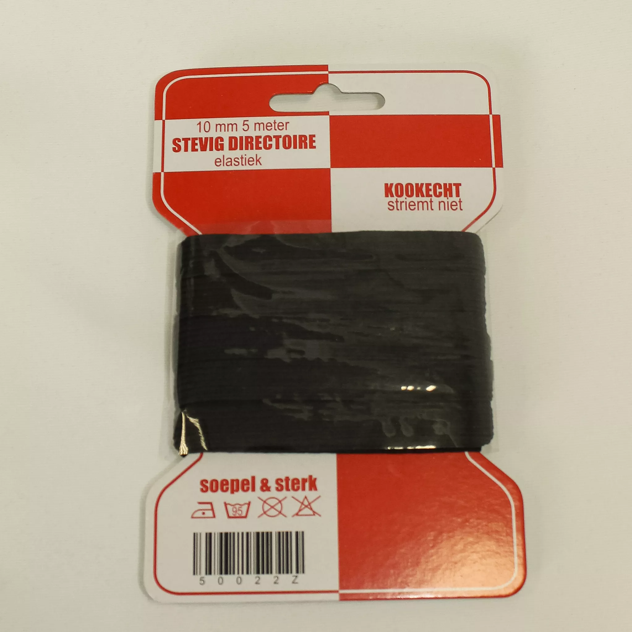 Elastiek zwart 5m 1 cm breed