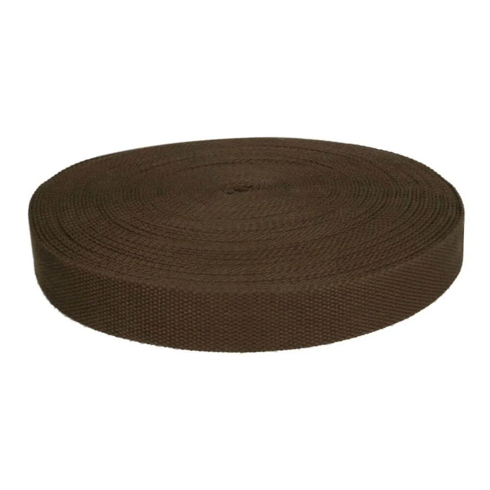Tassenband / keperband 25 mm bruin