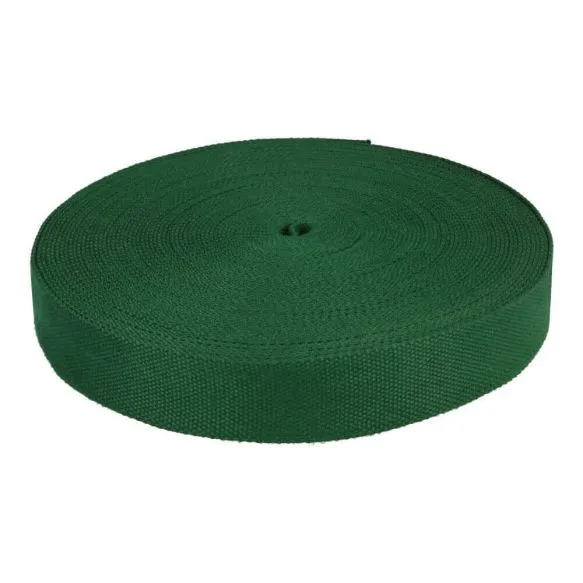 Tassenband / keperband 38 mm donkergroen