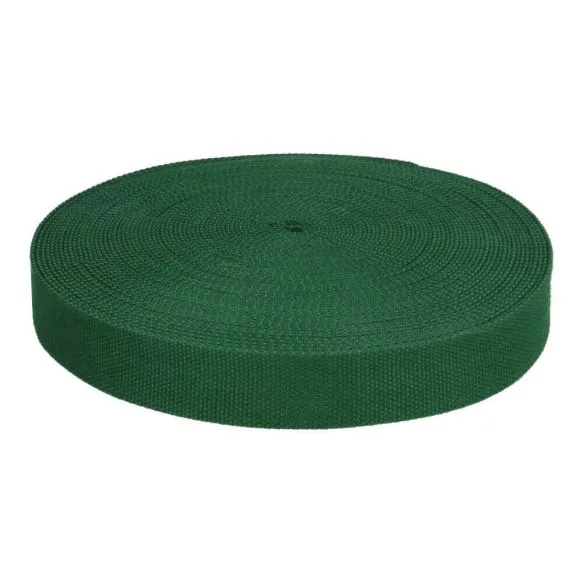 Tassenband / keperband 25 mm donkergroen